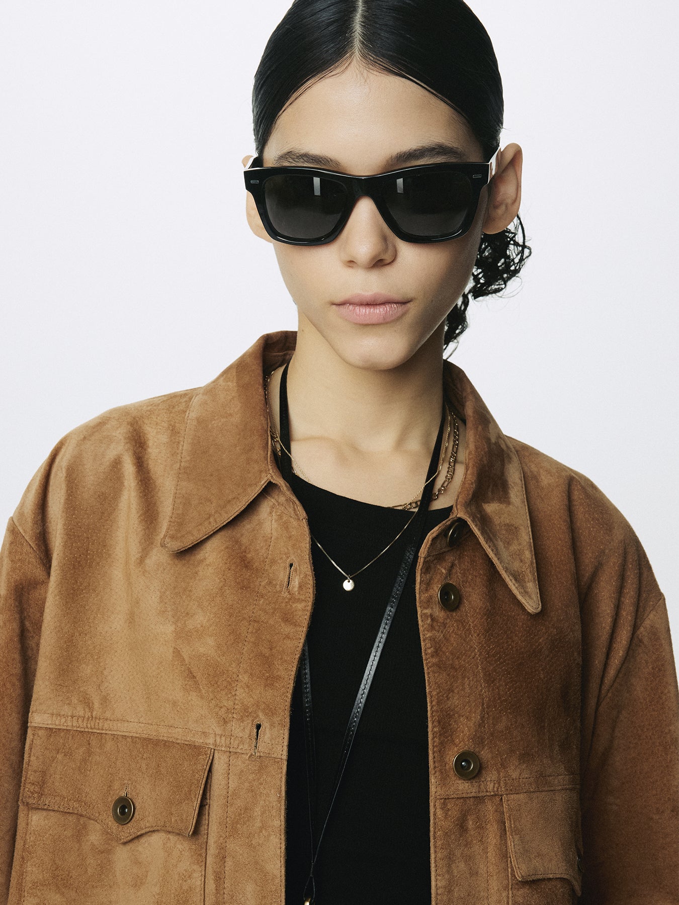 (W) WESTERN SUEDE OVERSHIRT_ TOBACCO