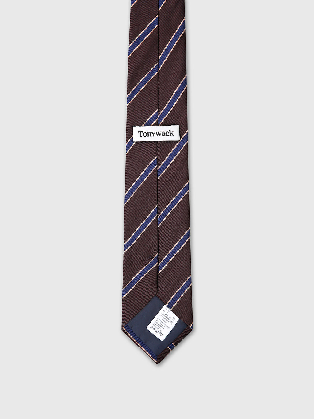 STRIPED SILK TIE_ BROWN/BLUE/BRONZE