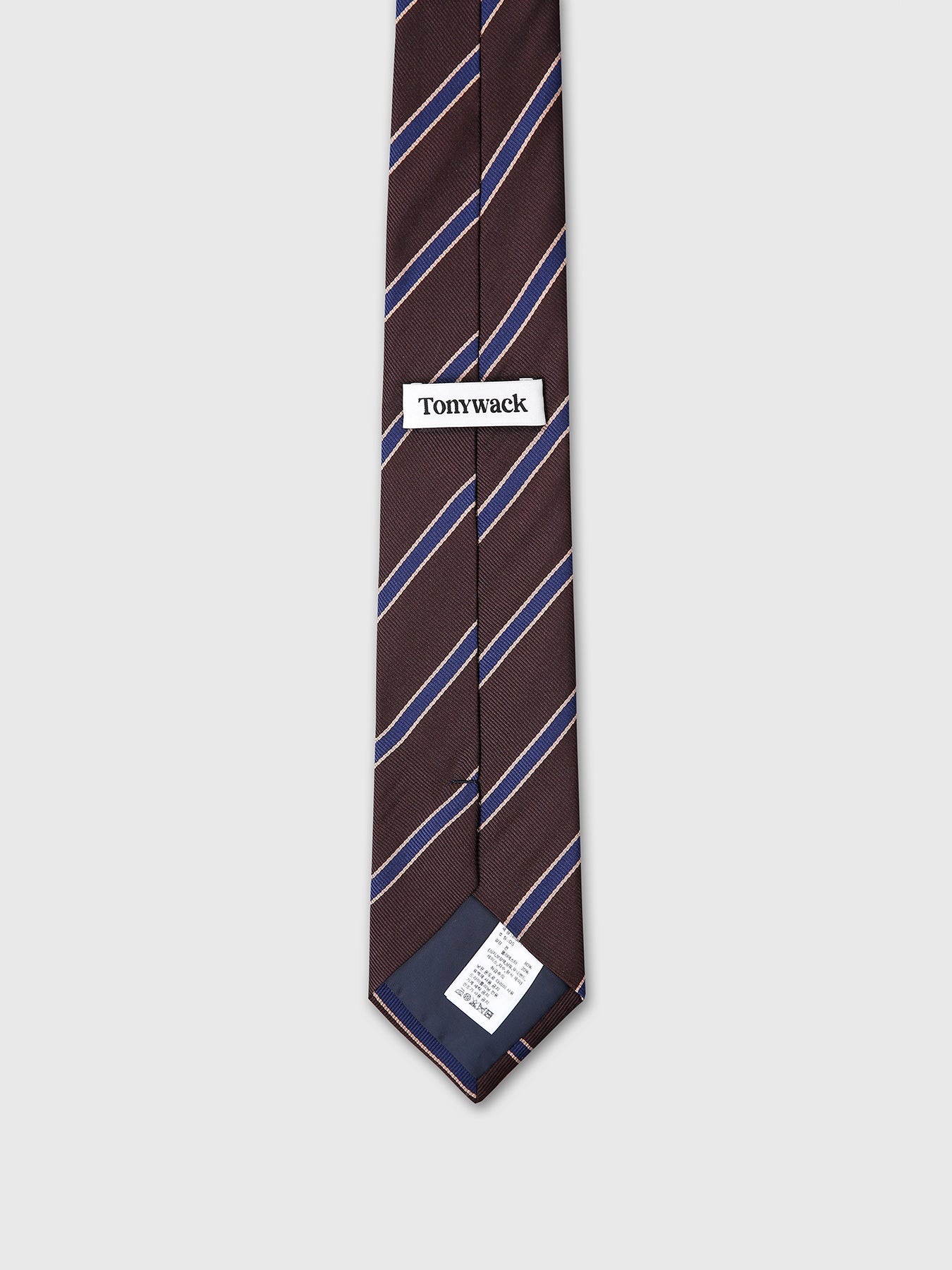 STRIPED SILK TIE_ BROWN/BLUE/BRONZE