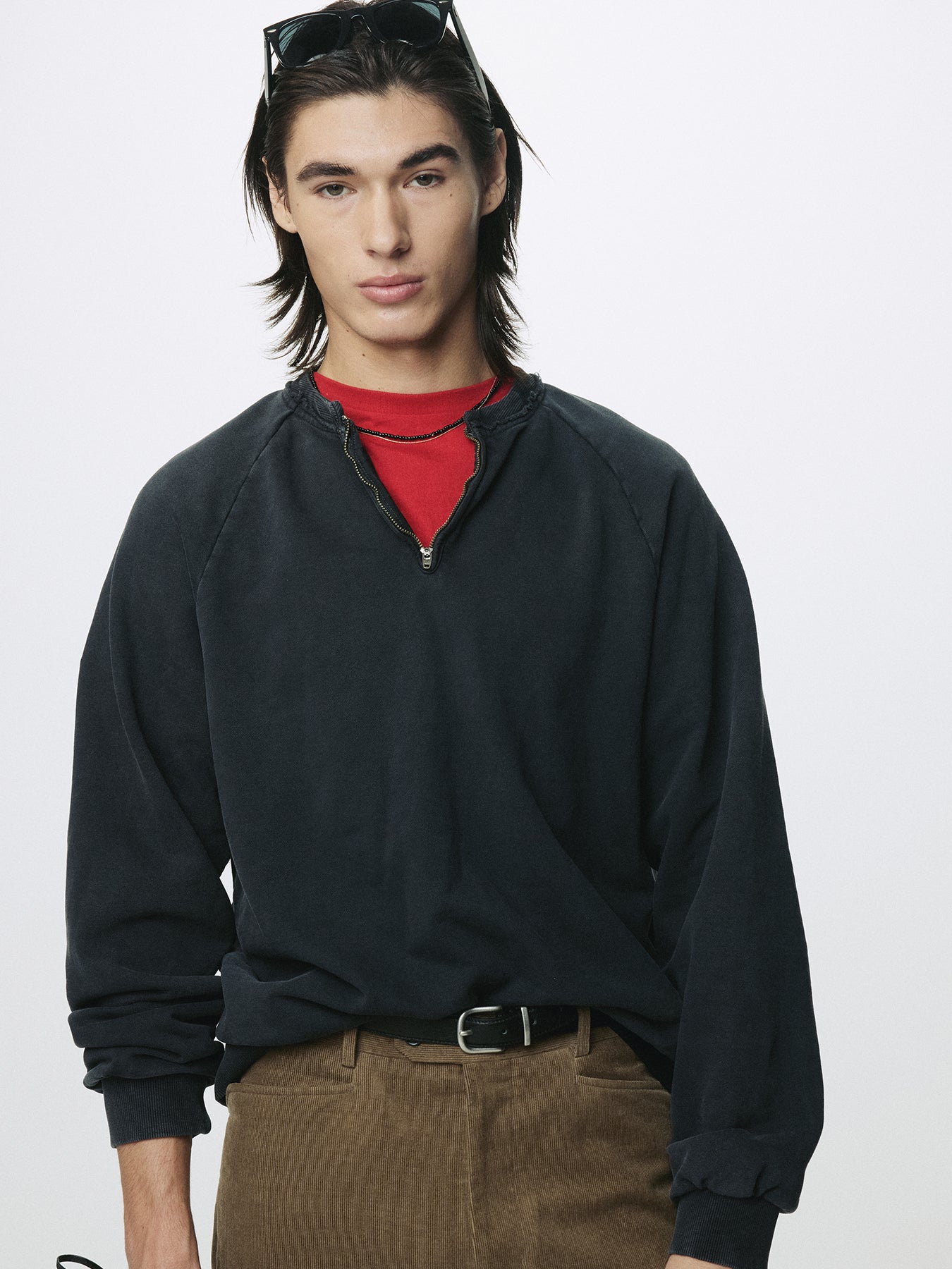 BRUSHED SILVER BUCKLE BELT_ BLACK