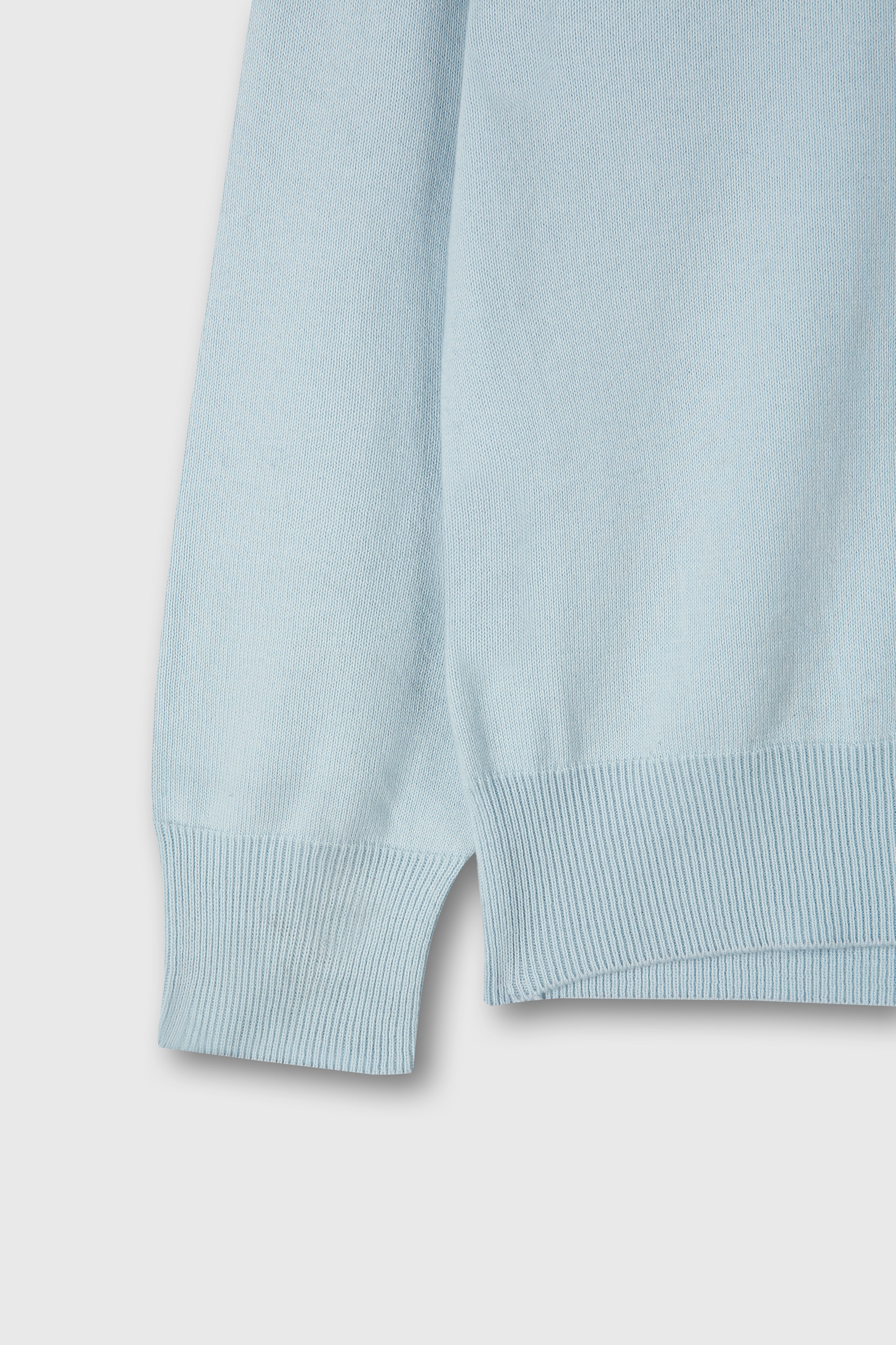 High Count Whole Garment Saddle Neck Knit_ Baby Blue