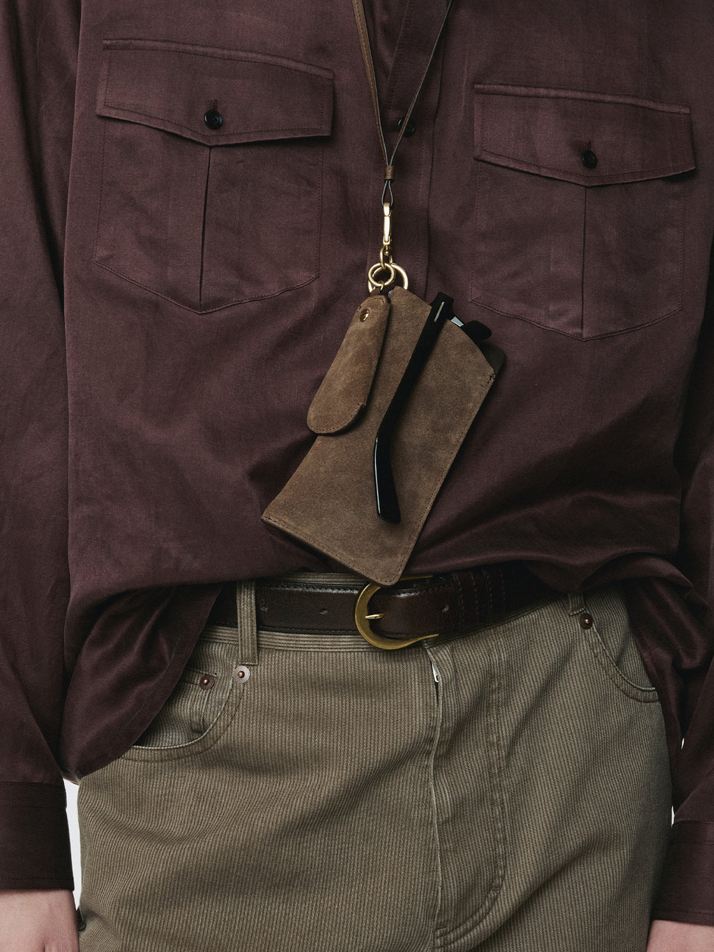 VINTAGE BUCKLE  OIL PULL-UP LEATHER BELT_ DARK MAHOGANY