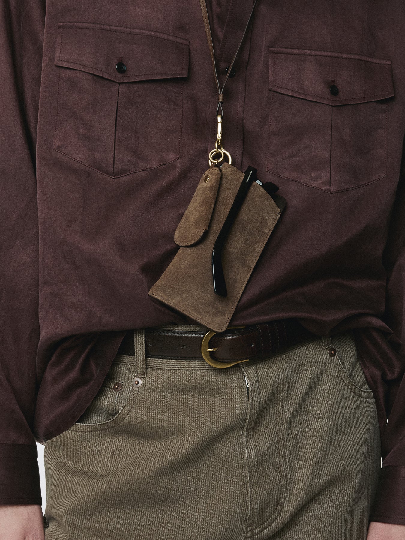 VINTAGE BUCKLE  OIL PULL-UP LEATHER BELT_ DARK MAHOGANY