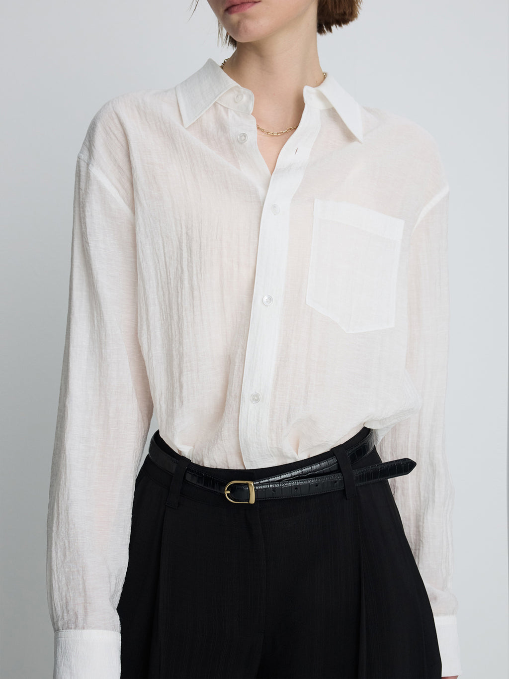 (W) LINEN RELAXED FIT SHIRT_ OFF WHITE