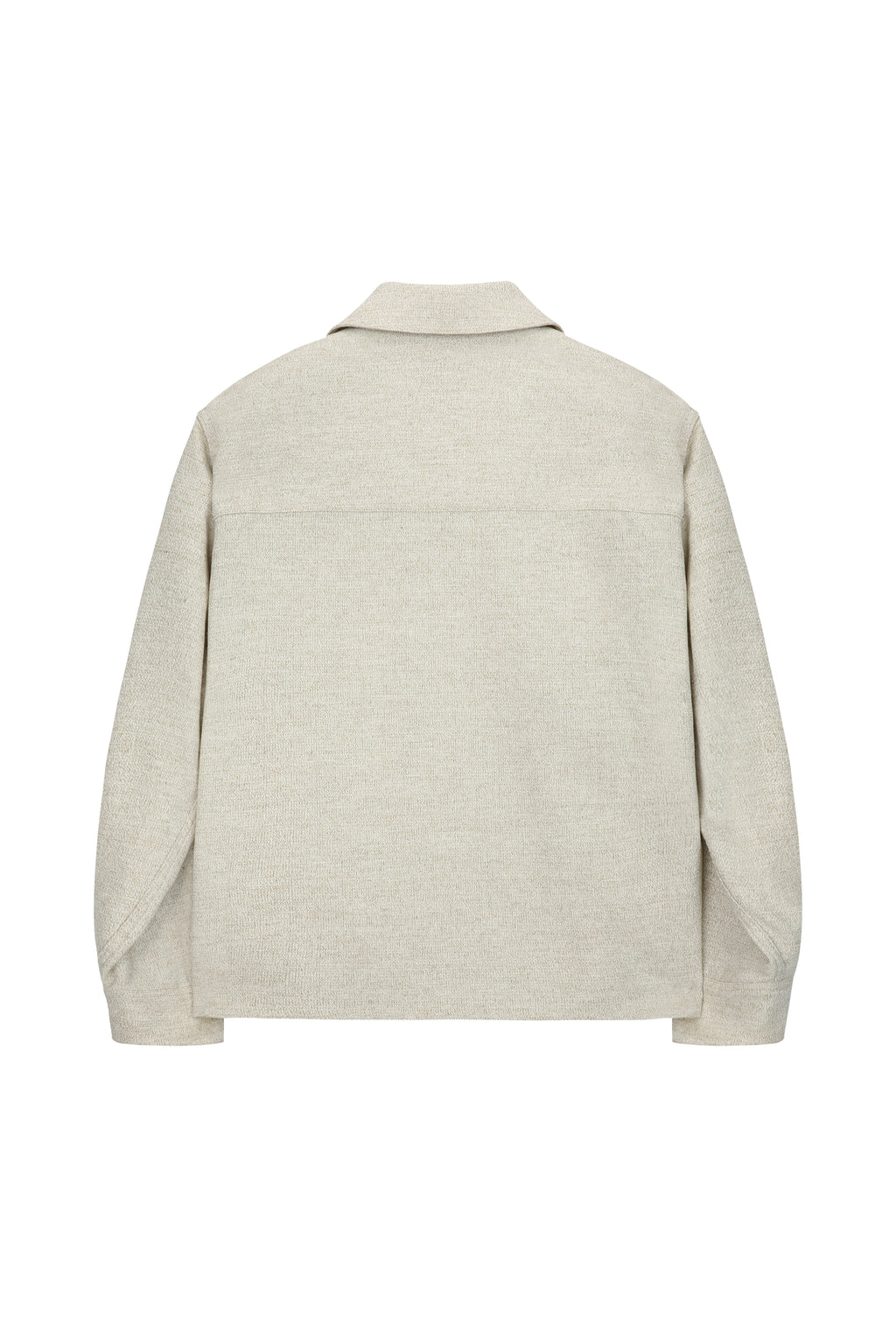 Wool and Lyocell Natural Tweed Shirt Jacket_ Sage Beige