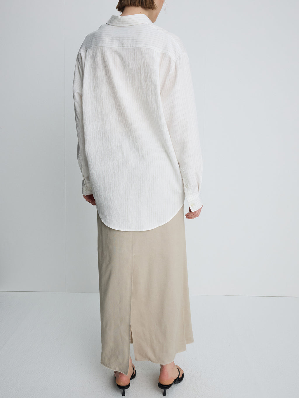 (W) LINEN RELAXED MAXI SKIRT_ SAND