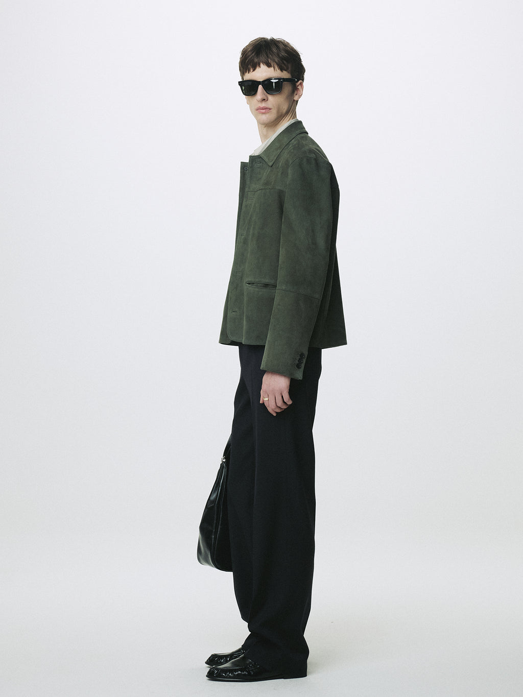 GOAT SUEDE CHORE JACKET_ FADED GREEN