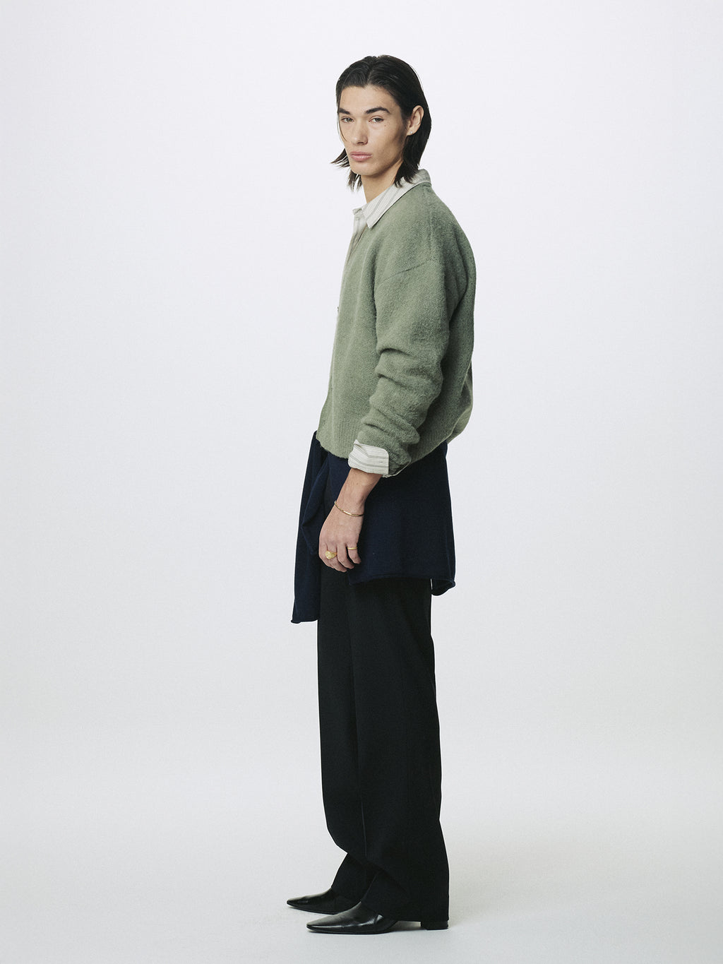 BRUSHED ALPACA-BLEND CARDIGAN_ SAGE GREEN