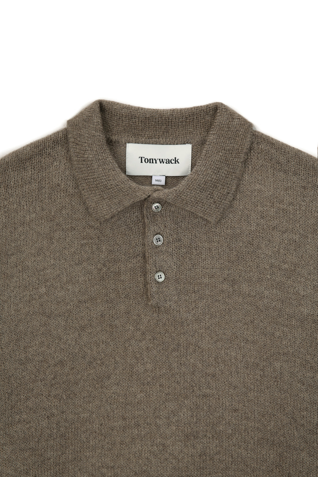 Italian Fabric Brushed Mohair Polo knit_ Mocha Brown
