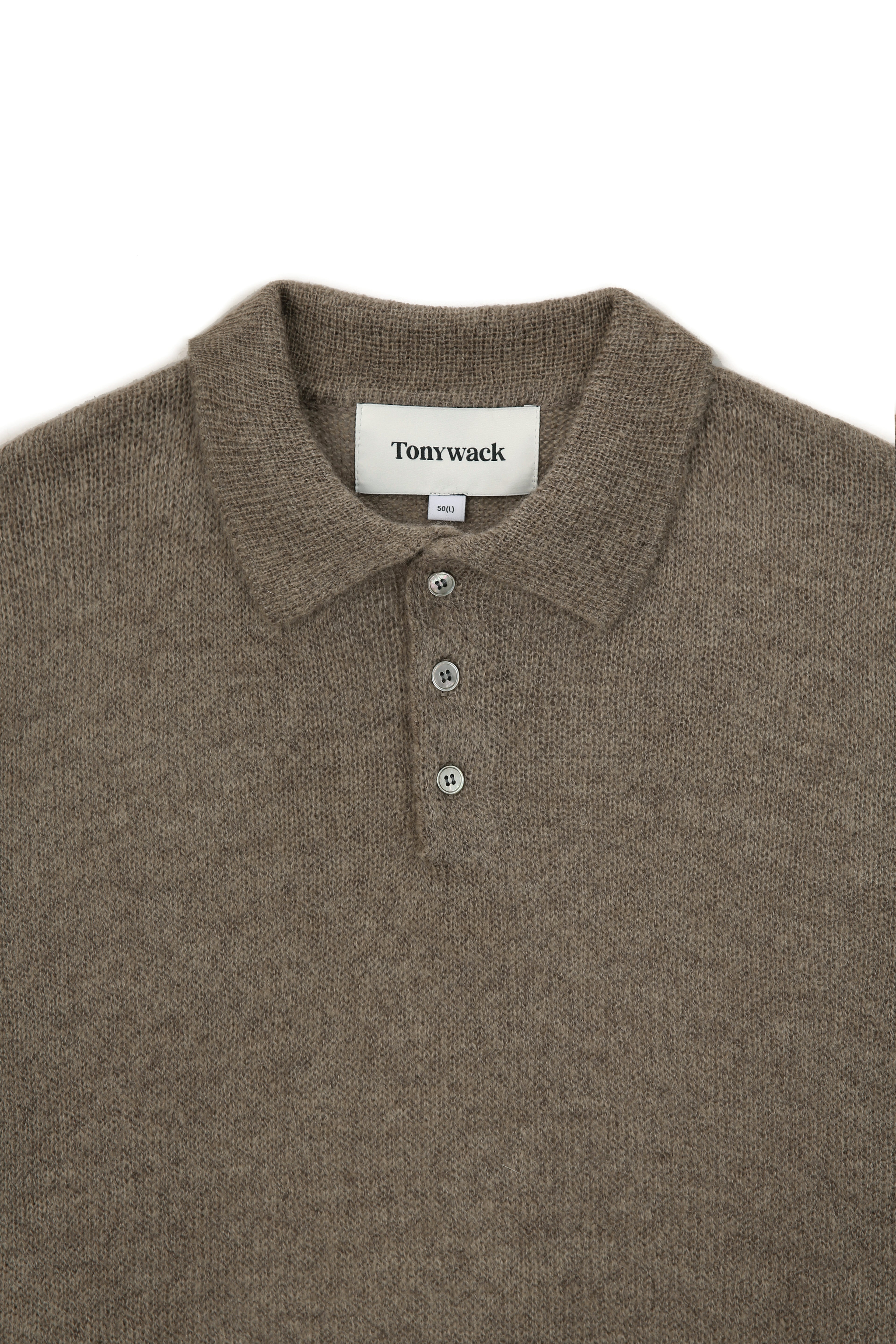 Italian Fabric Brushed Mohair Polo knit_ Mocha Brown