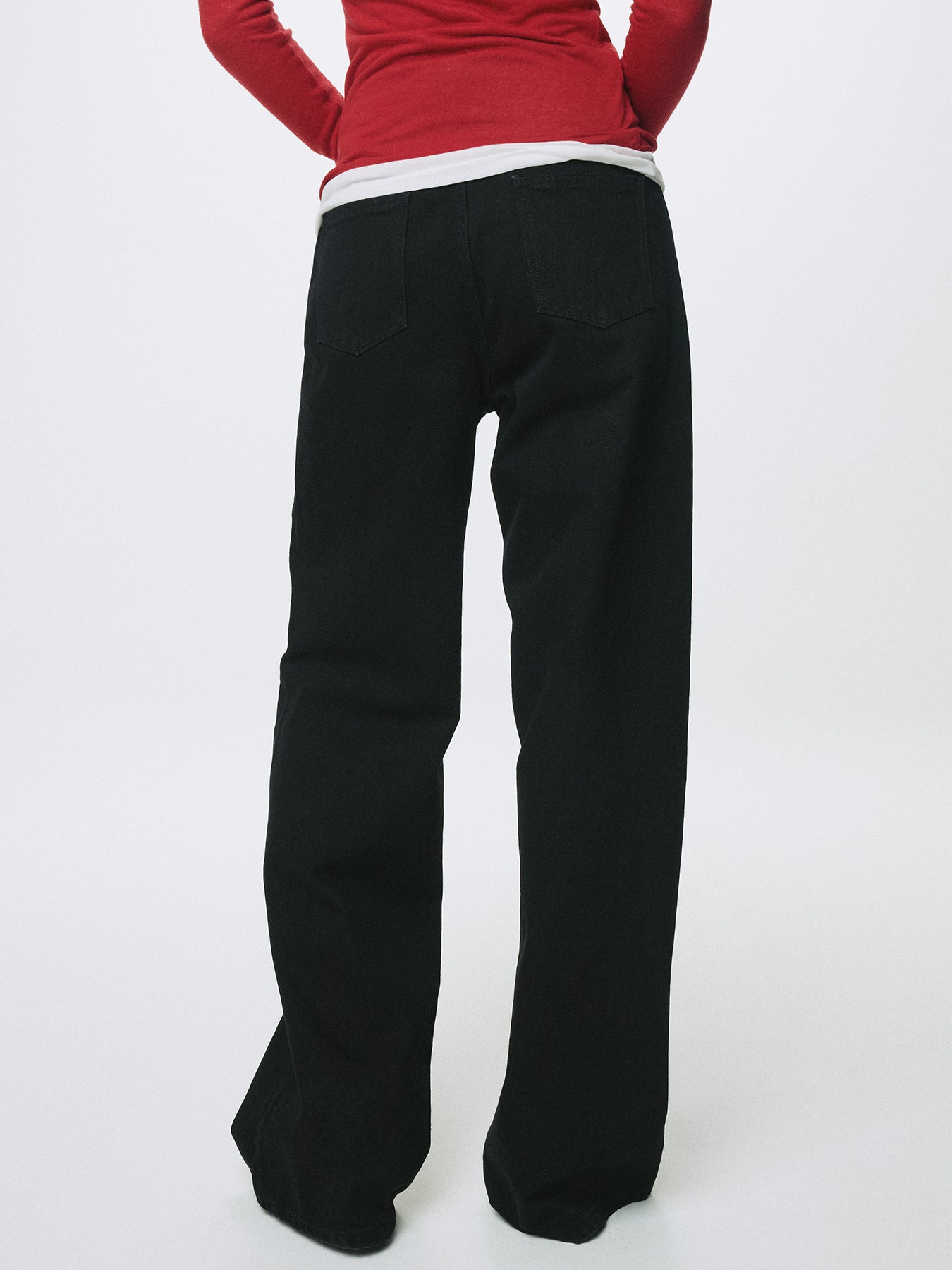 (W) WIDE-LEG BAGGY DENIM JEANS_ BLACK