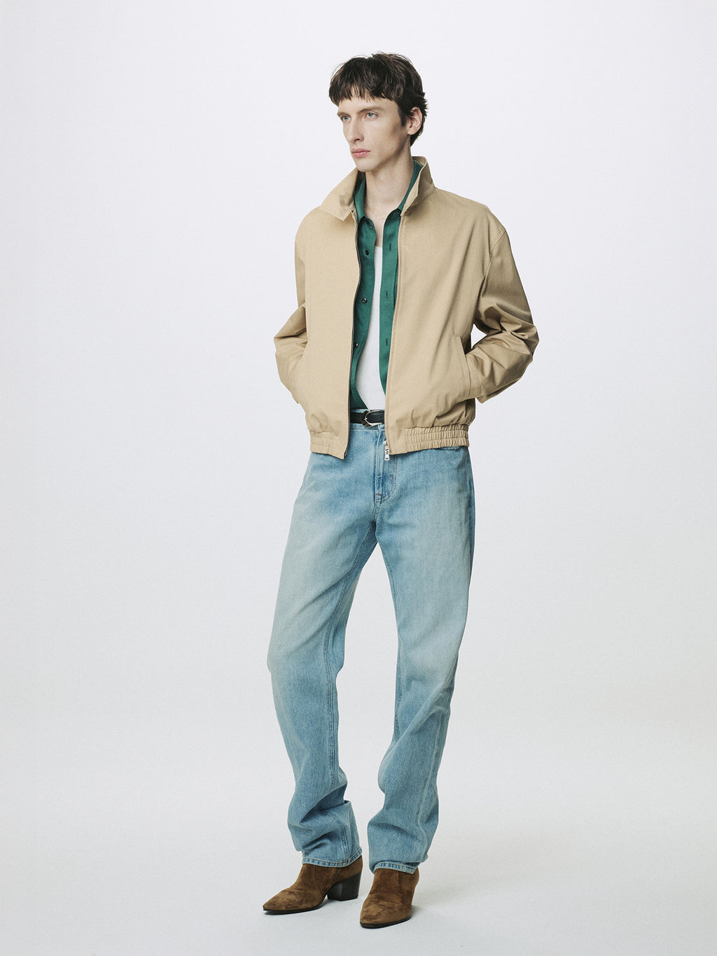 HIGH DENSITY COTTON HARRINGTON JACKET_ BEIGE