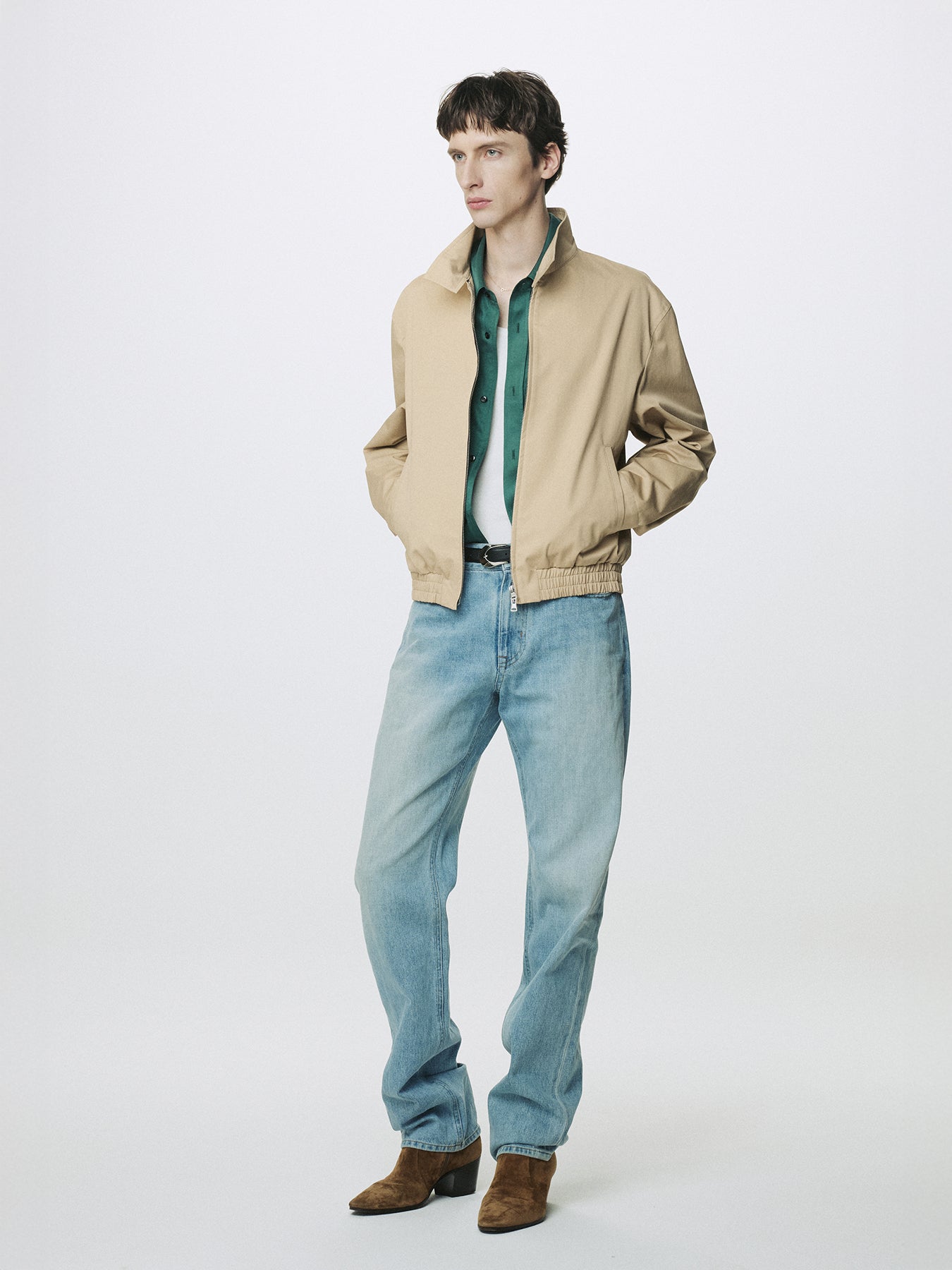 HIGH DENSITY COTTON HARRINGTON JACKET_ BEIGE