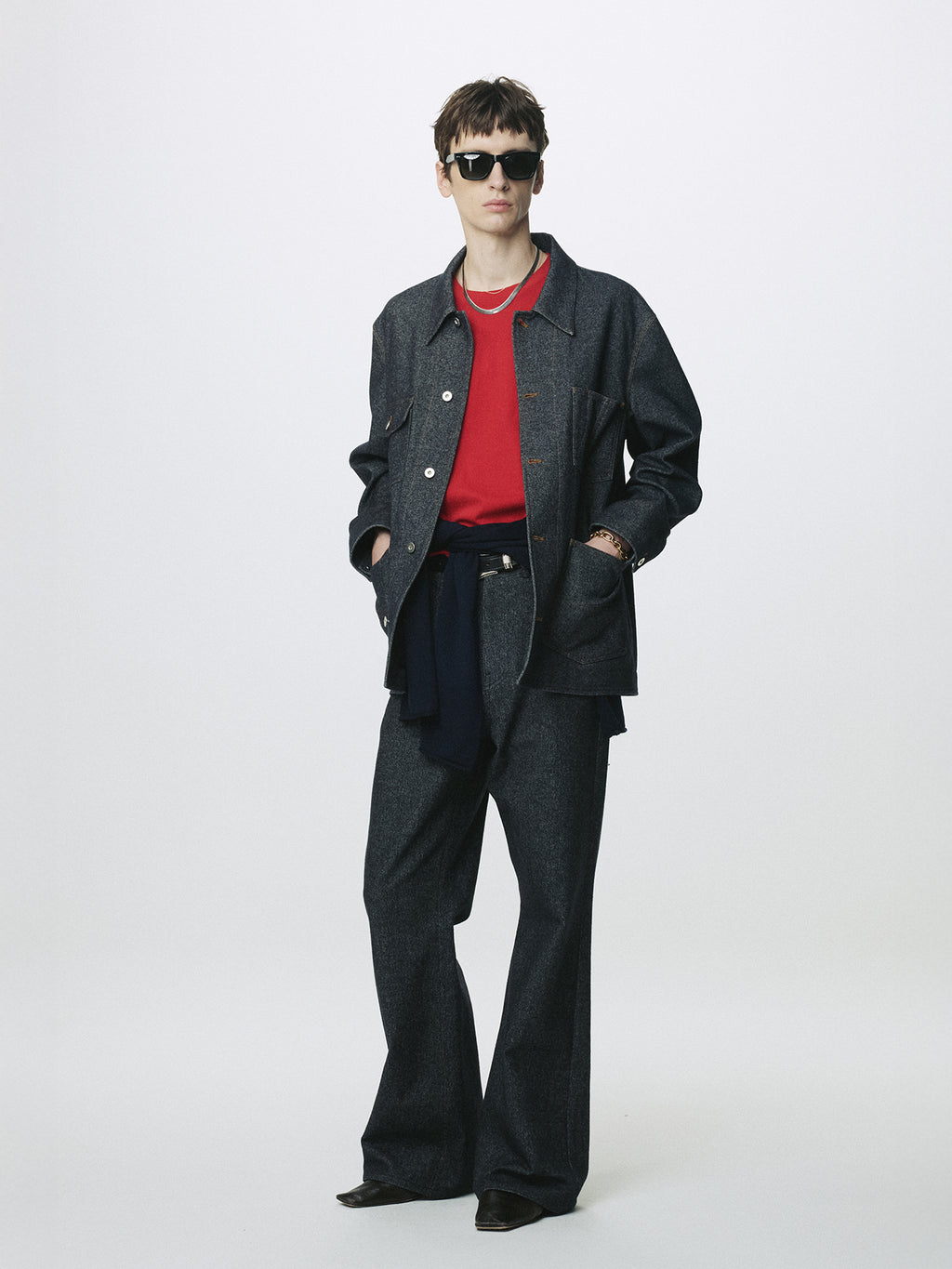 WOOL DENIM CHORE JACKET (ITALIAN FABRIC)_ DARK INDIGO