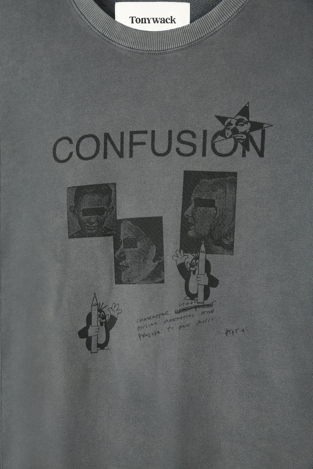 Confusion Mugshot Garment-dyeing Sweatshirt_ Faded Grey