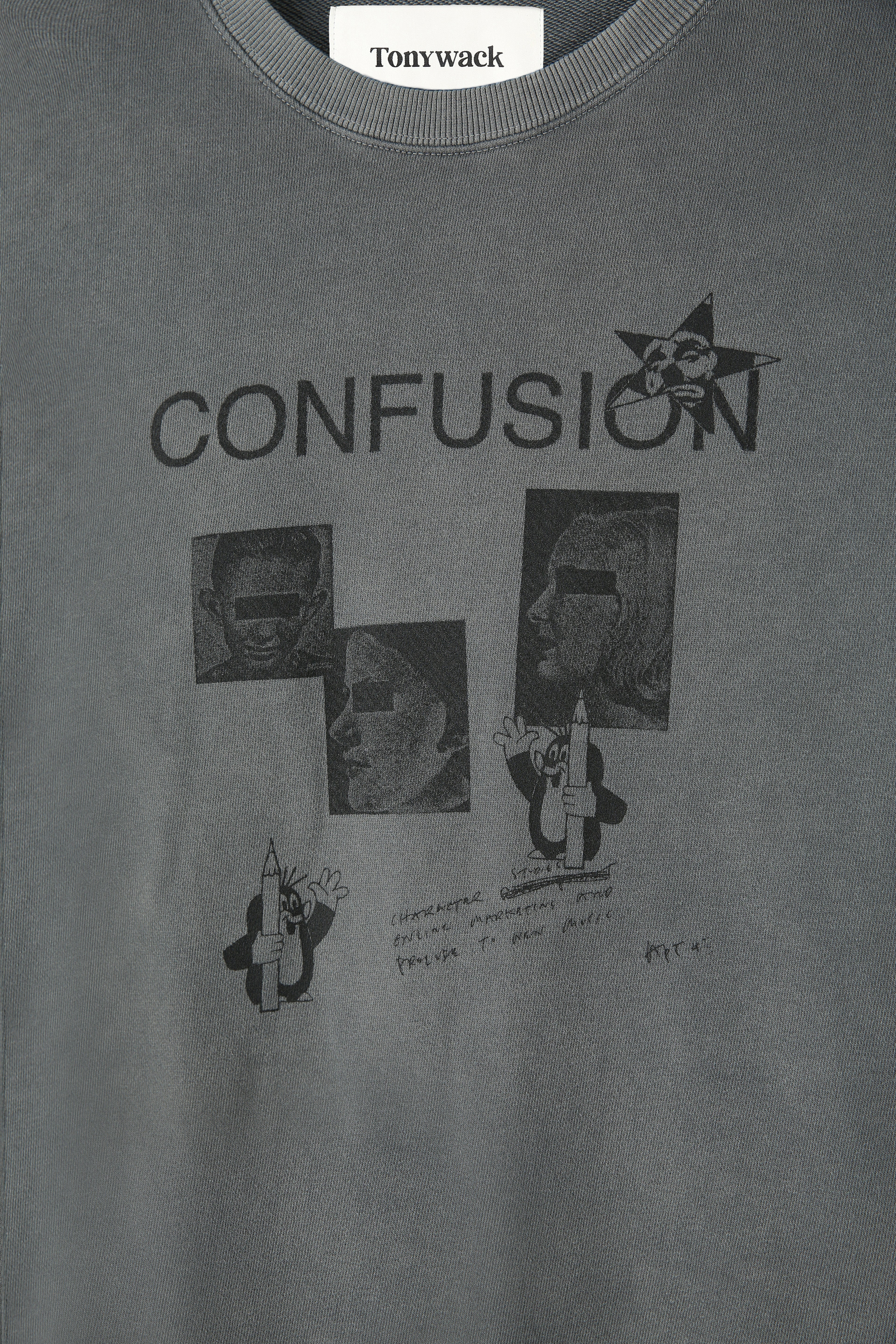 Confusion Mugshot Garment-dyeing Sweatshirt_ Faded Grey