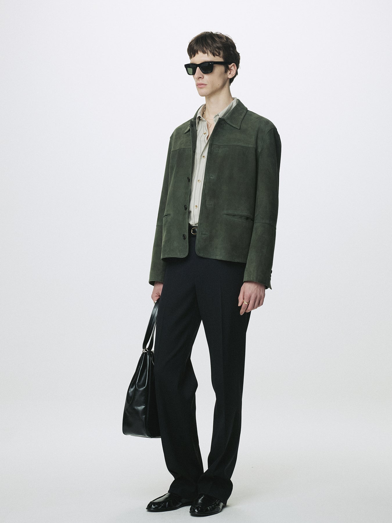GOAT SUEDE CHORE JACKET_ FADED GREEN