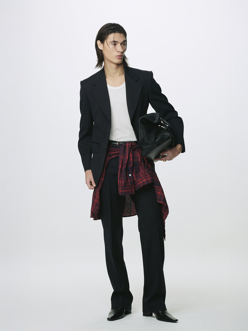 WOOL SINGLE-BREASTED TAILORED JACKET_ MIDNIGHT