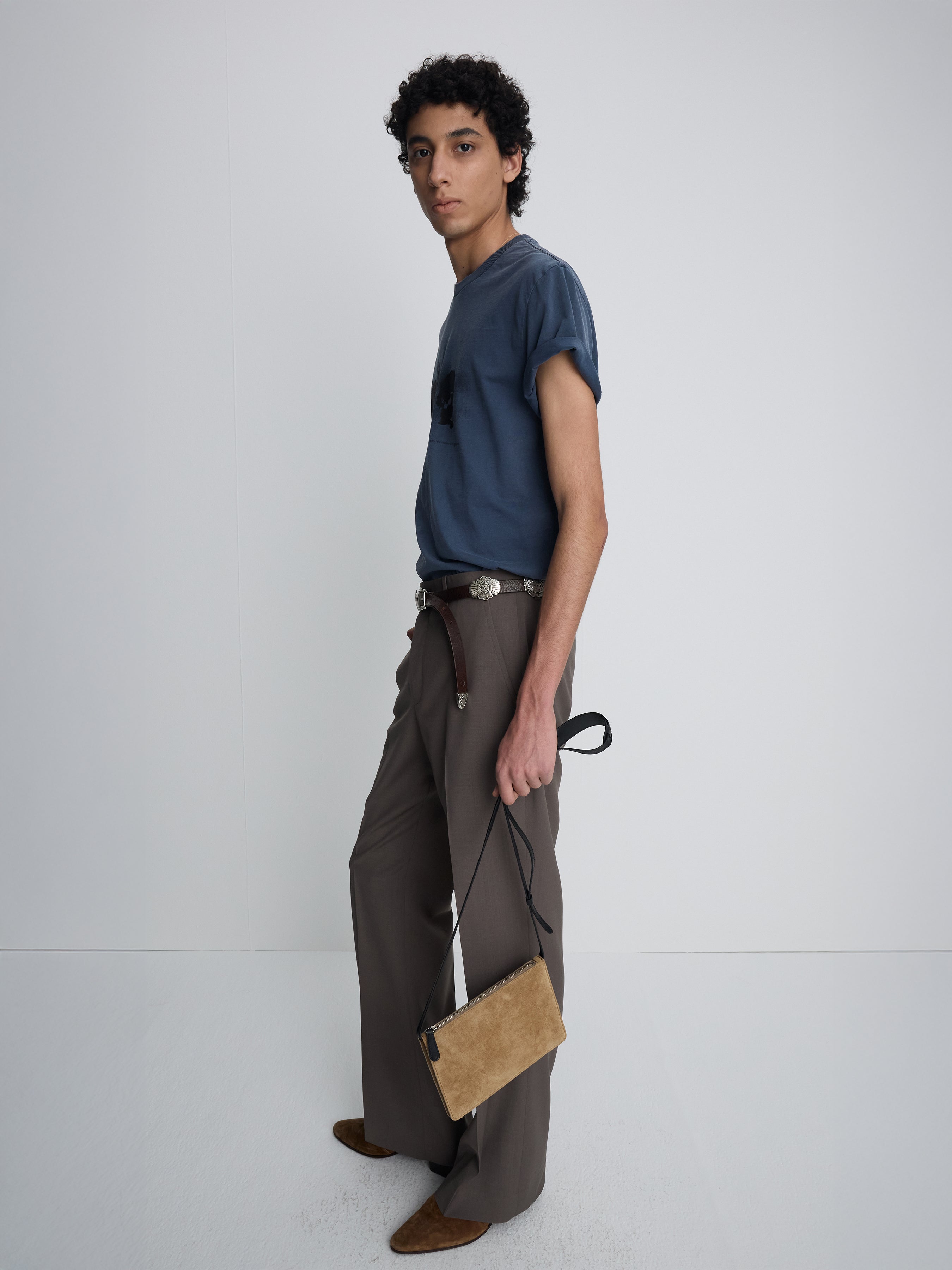 GARMENT DYED PROFILED T-SHIRT_ FADED PURPLE BLUE