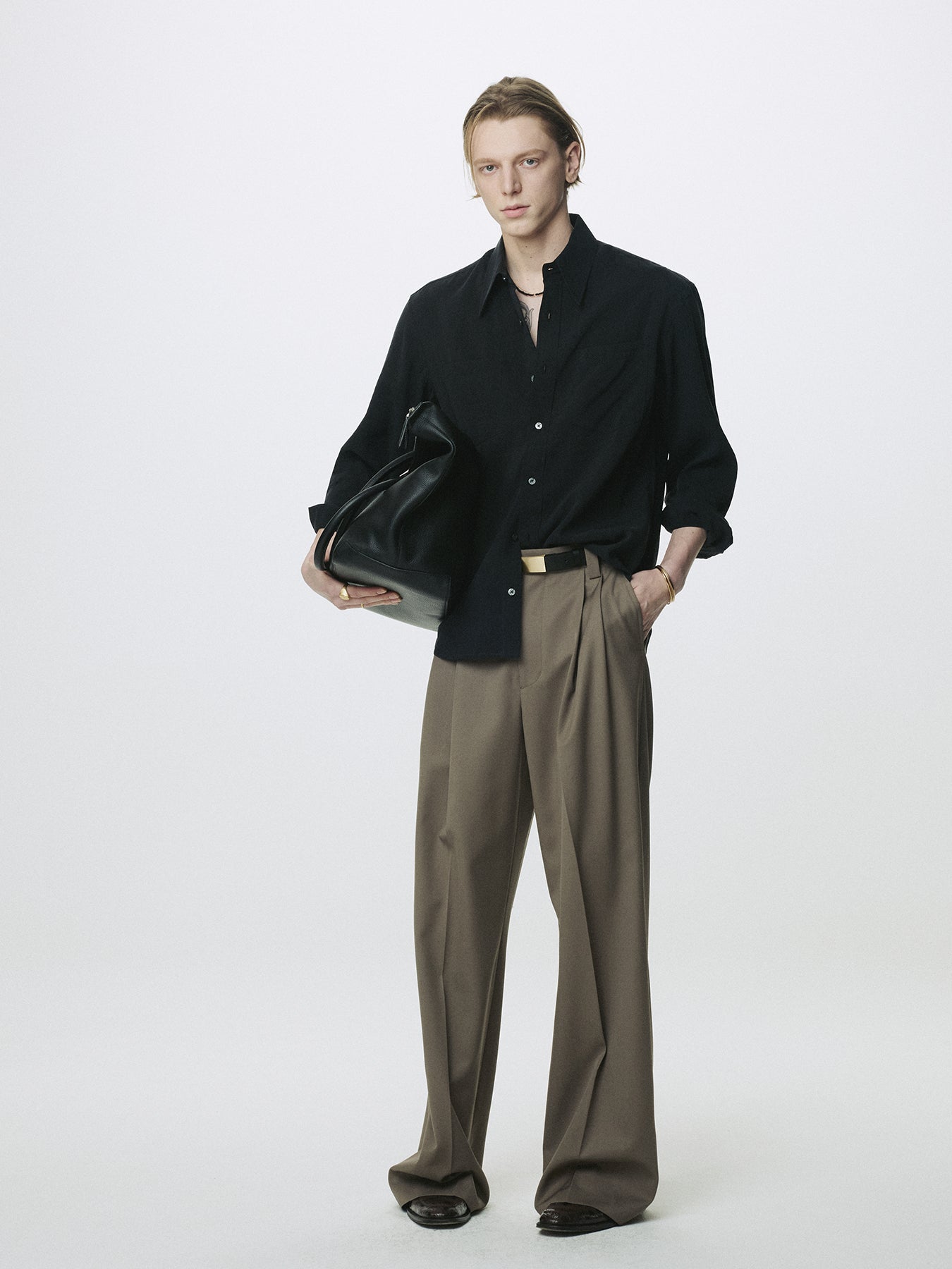 SILK CREPE SHIRT_ BLACK