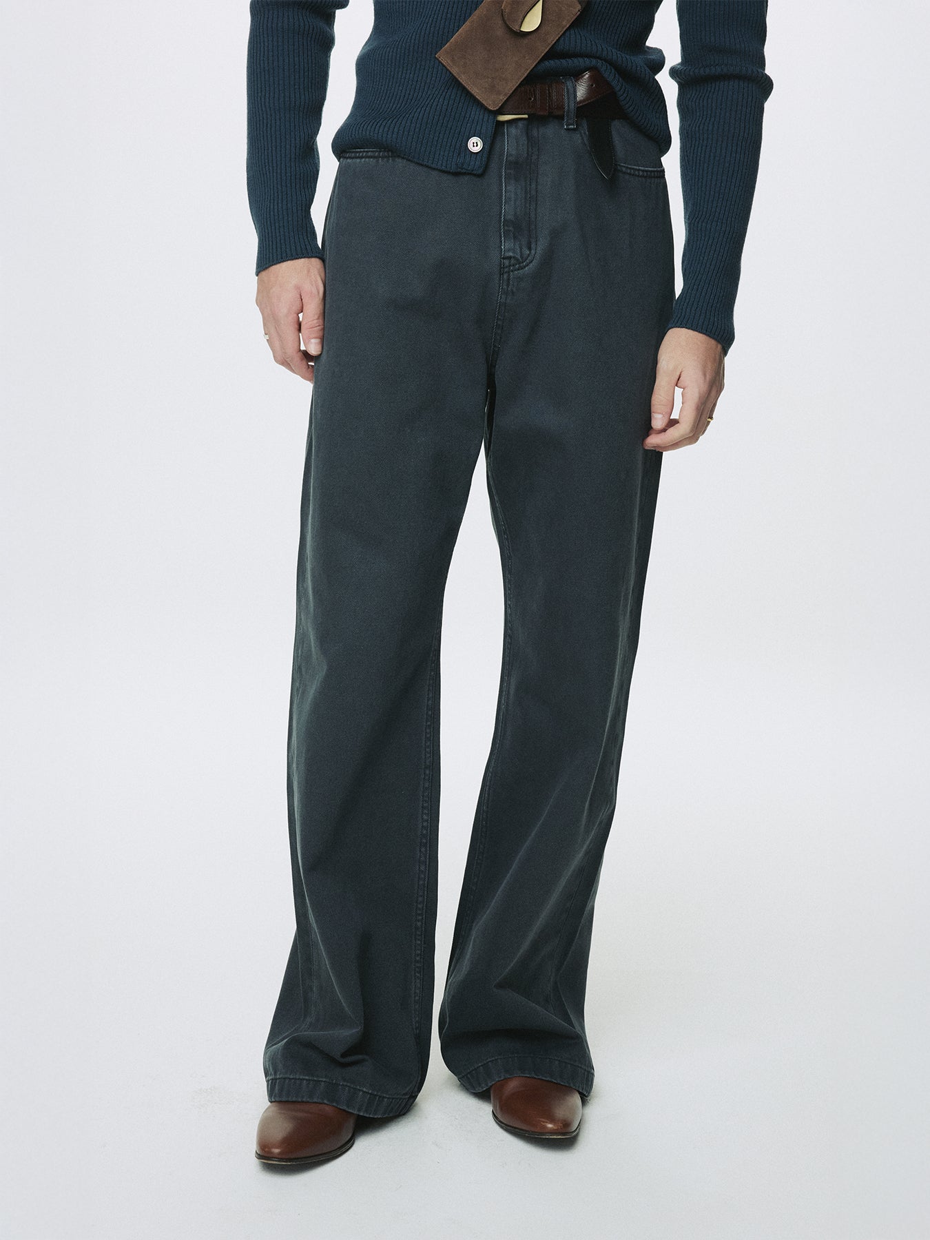 WIDE-LEG DENIM JEANS_ FADED CARBON