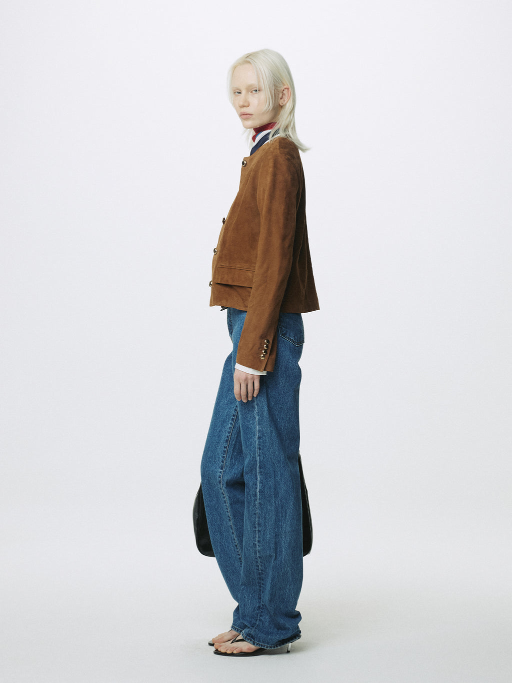 (W) SUEDE BLOUSON JACKET_ SADDLE BROWN
