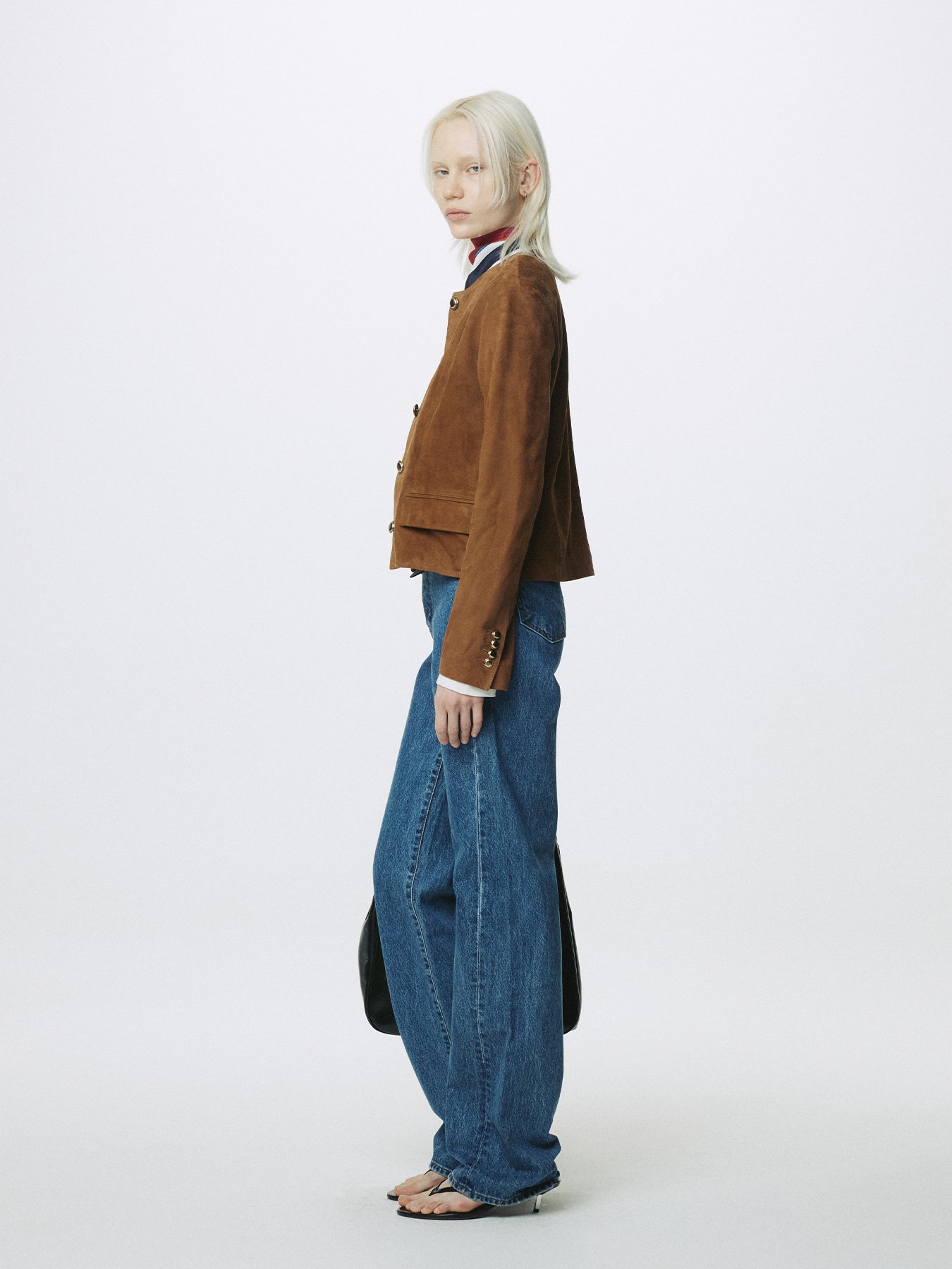 (W) SUEDE BLOUSON JACKET_ SADDLE BROWN