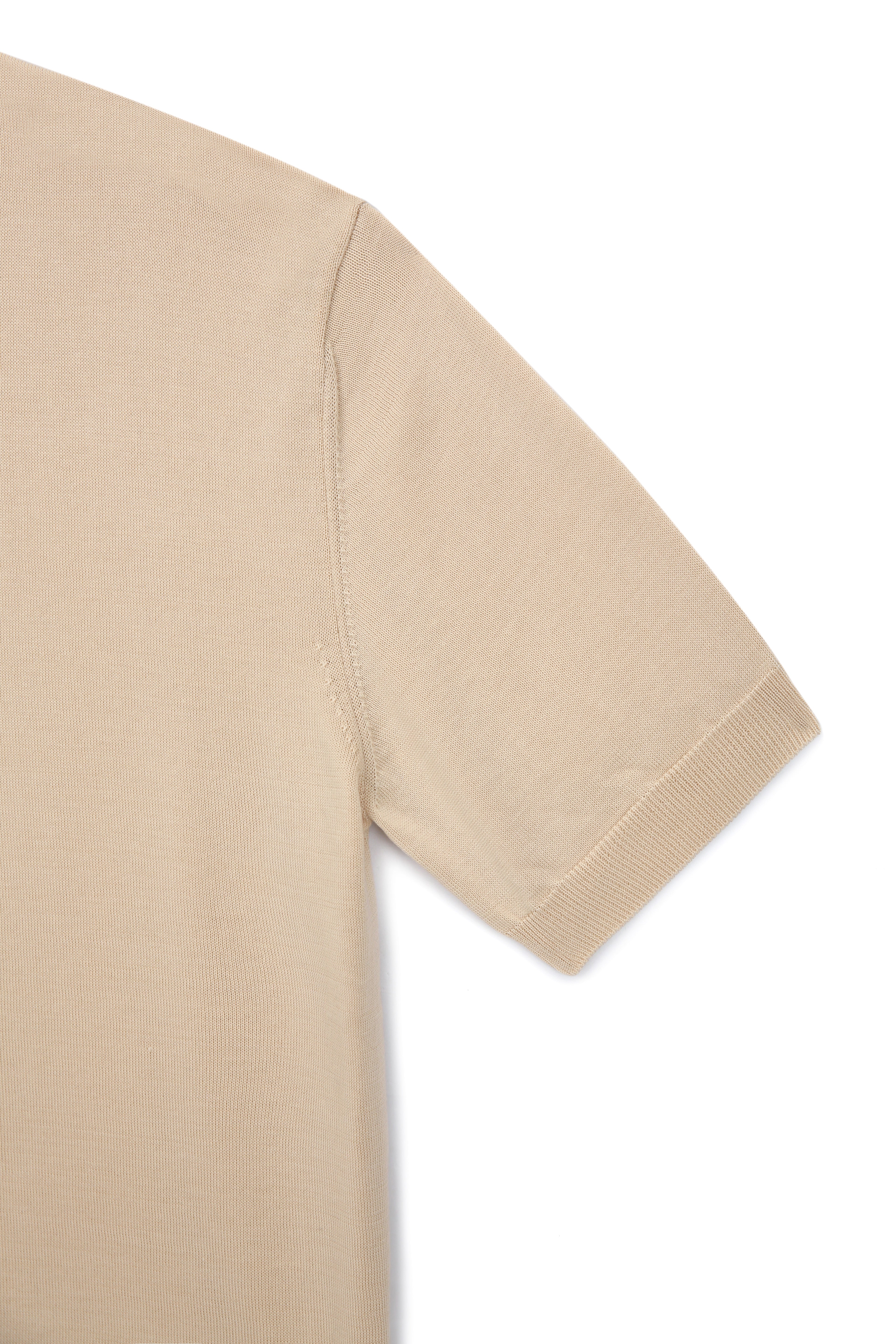 Silk Tencel High Guage Polo Knit_ Royal Beige
