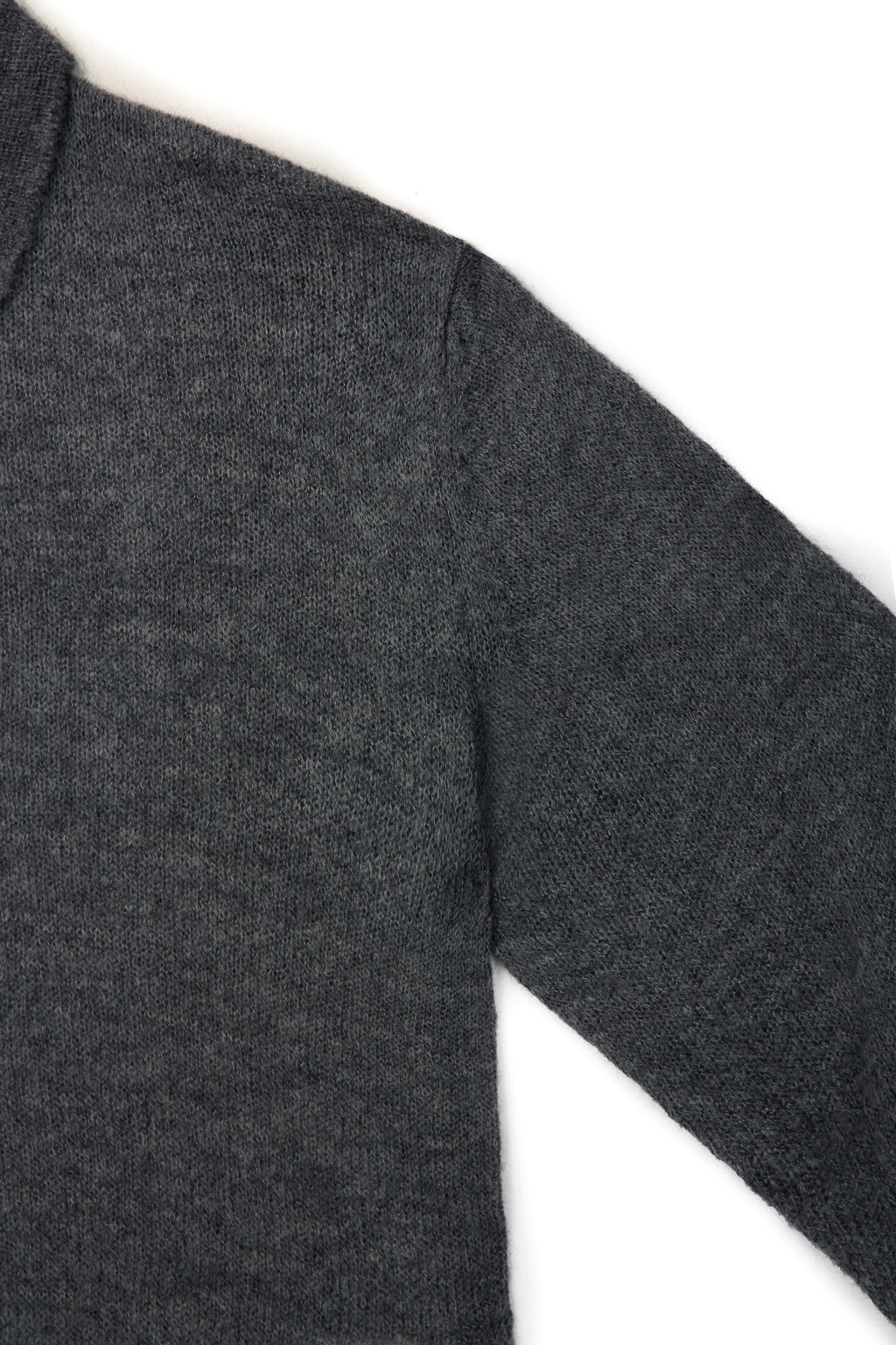 Italian Fabric Brushed Mohair Polo knit_ Charcoal
