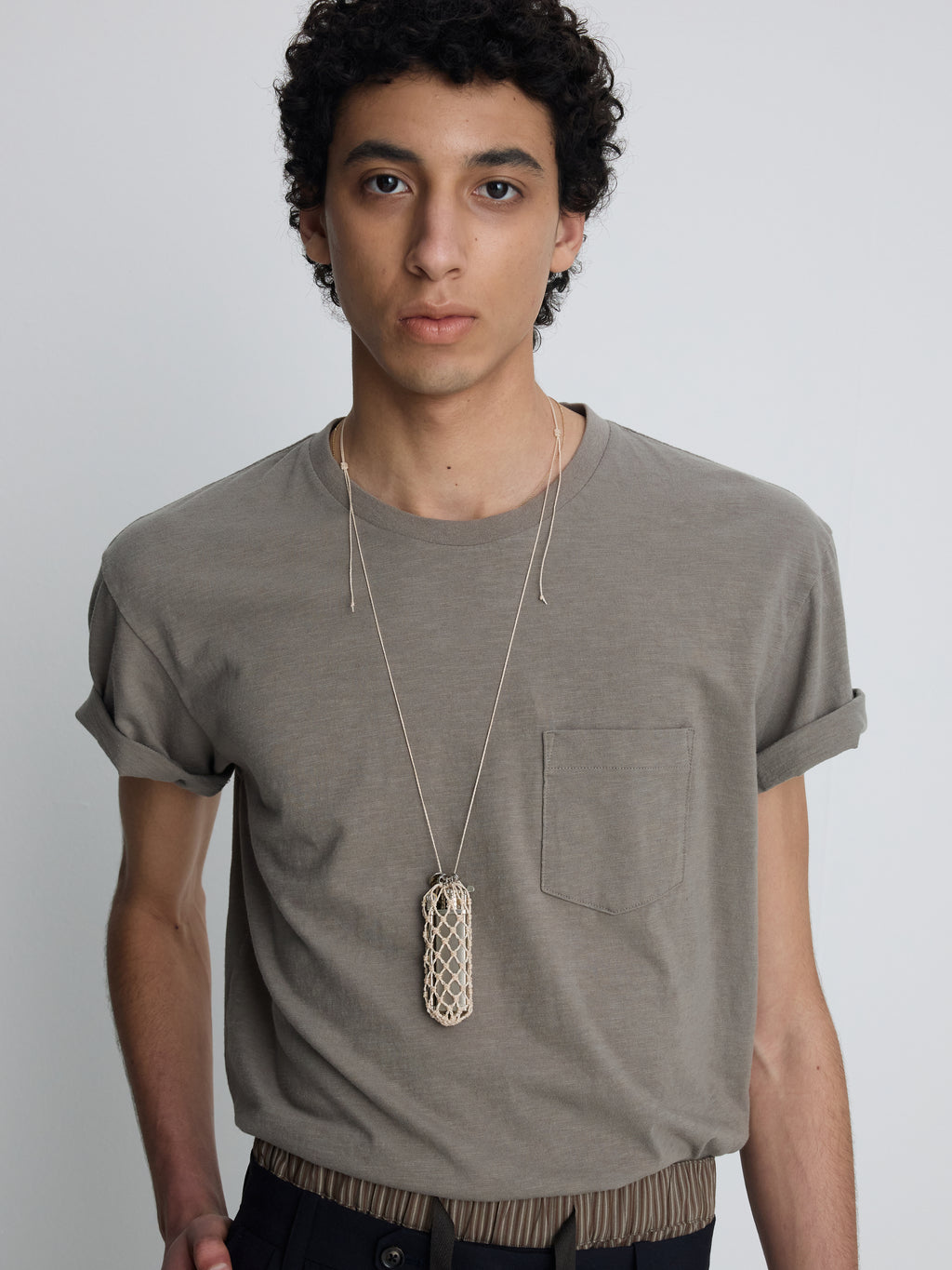 SOFT SLUB JERSEY POCKET T-SHIRT_ OLIVE GREY