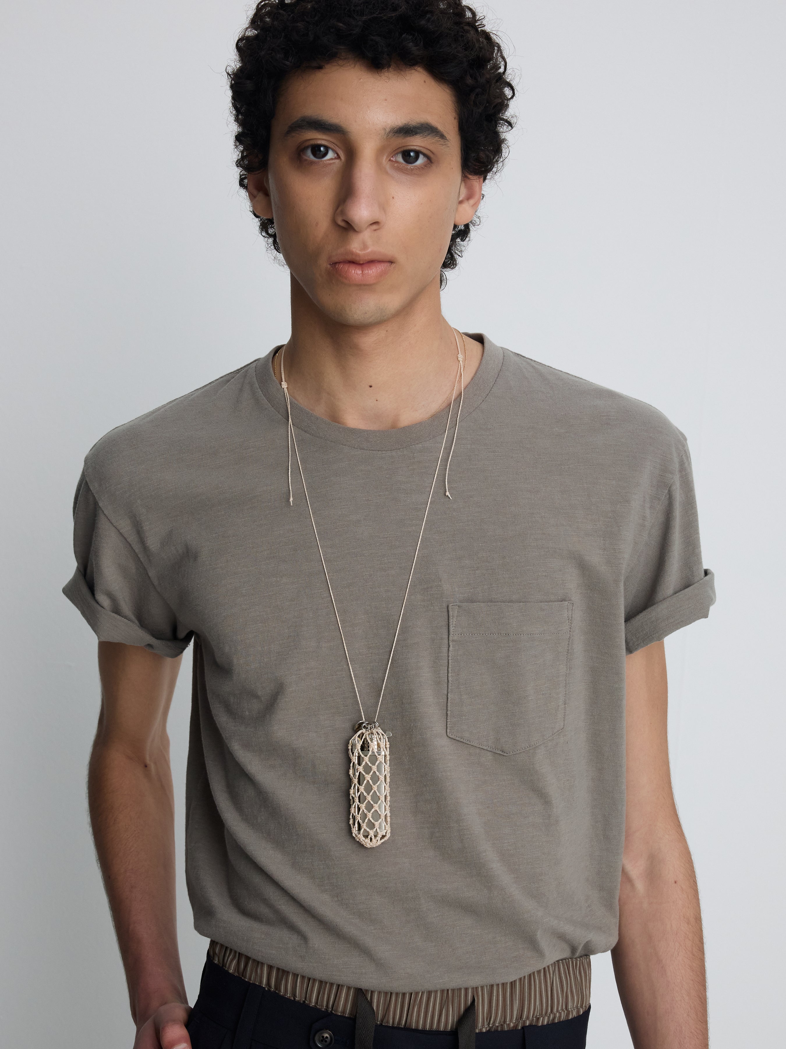 SOFT SLUB JERSEY POCKET T-SHIRT_ OLIVE GREY