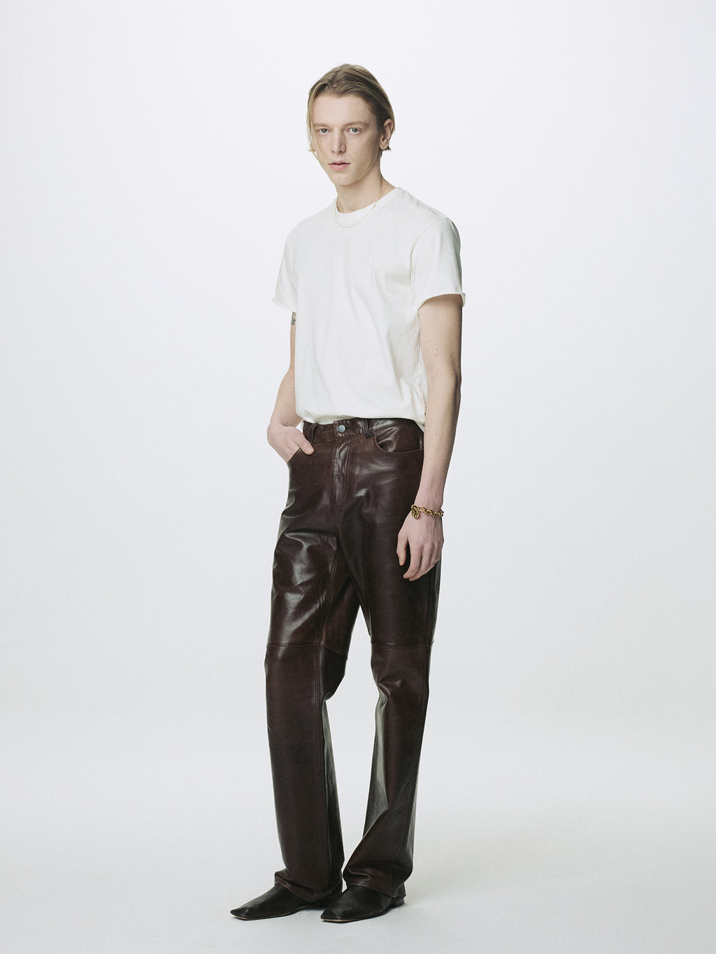 GARMENT DYED RAW EDGE T-SHIRT_ SALT PIGMENT