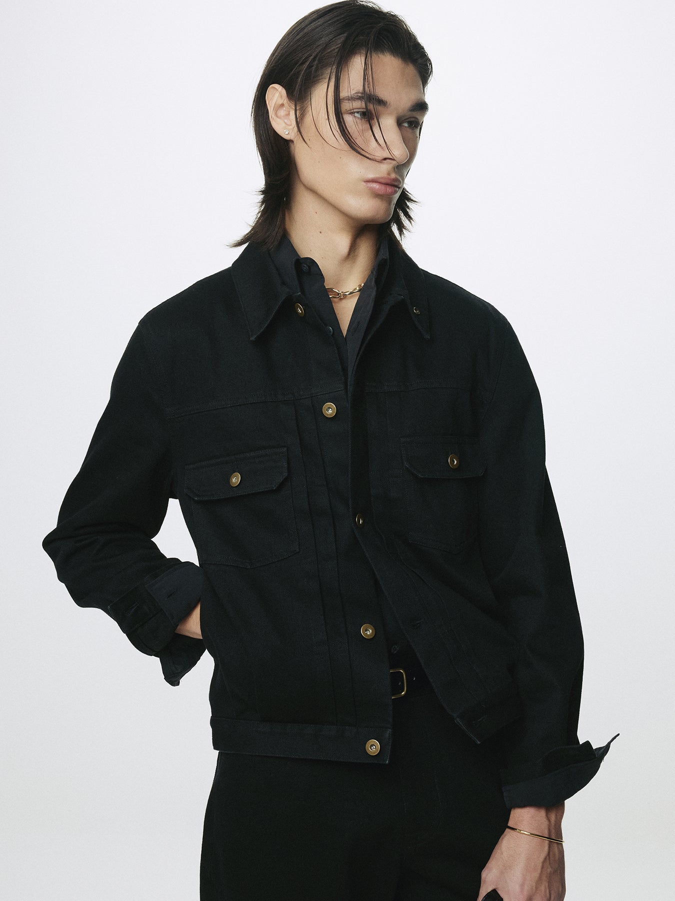 TYPE-2 DENIM TRUCKER_ BLACK