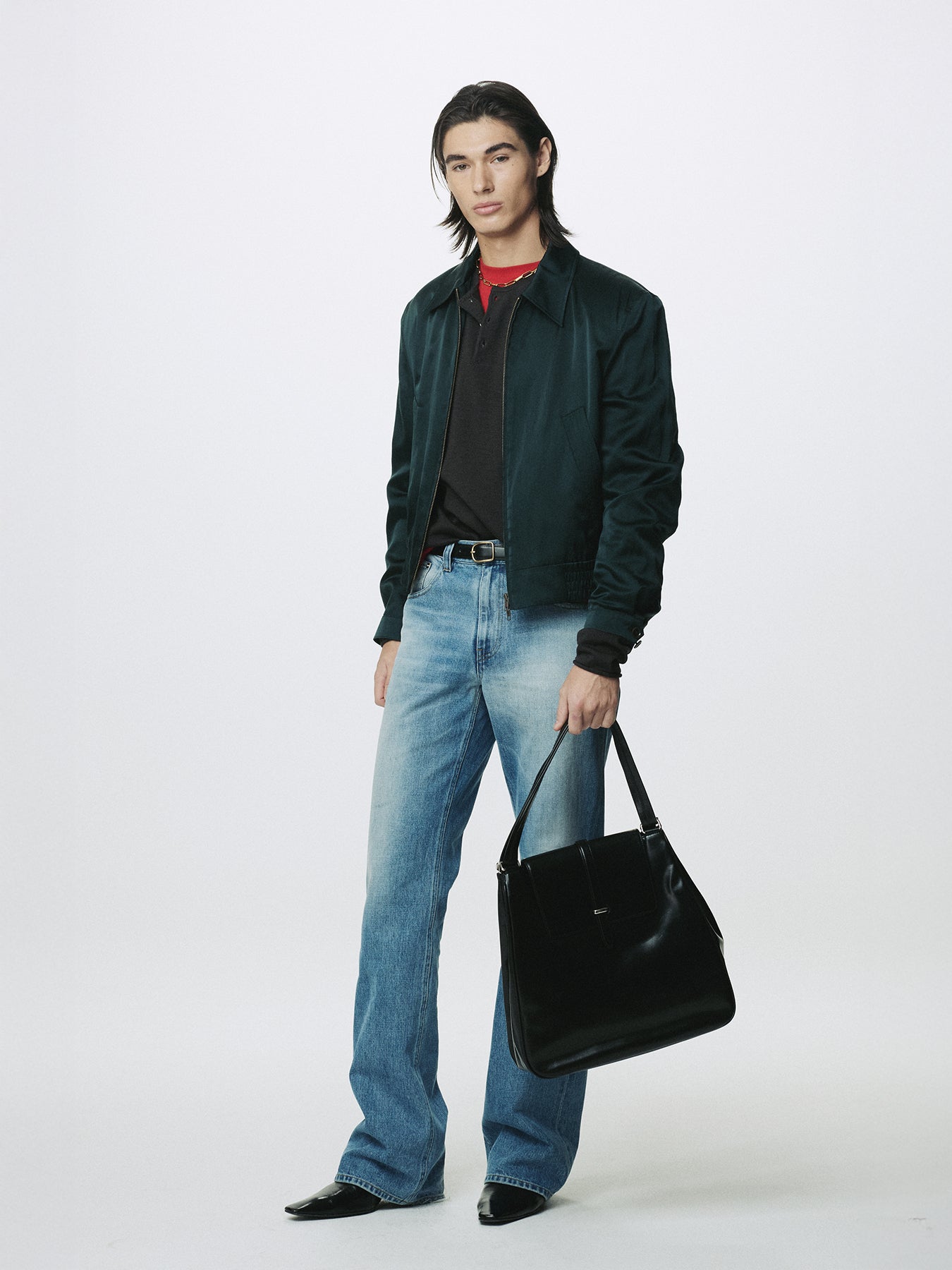 SILK COTTON SWING JACKET_ DARK GREEN