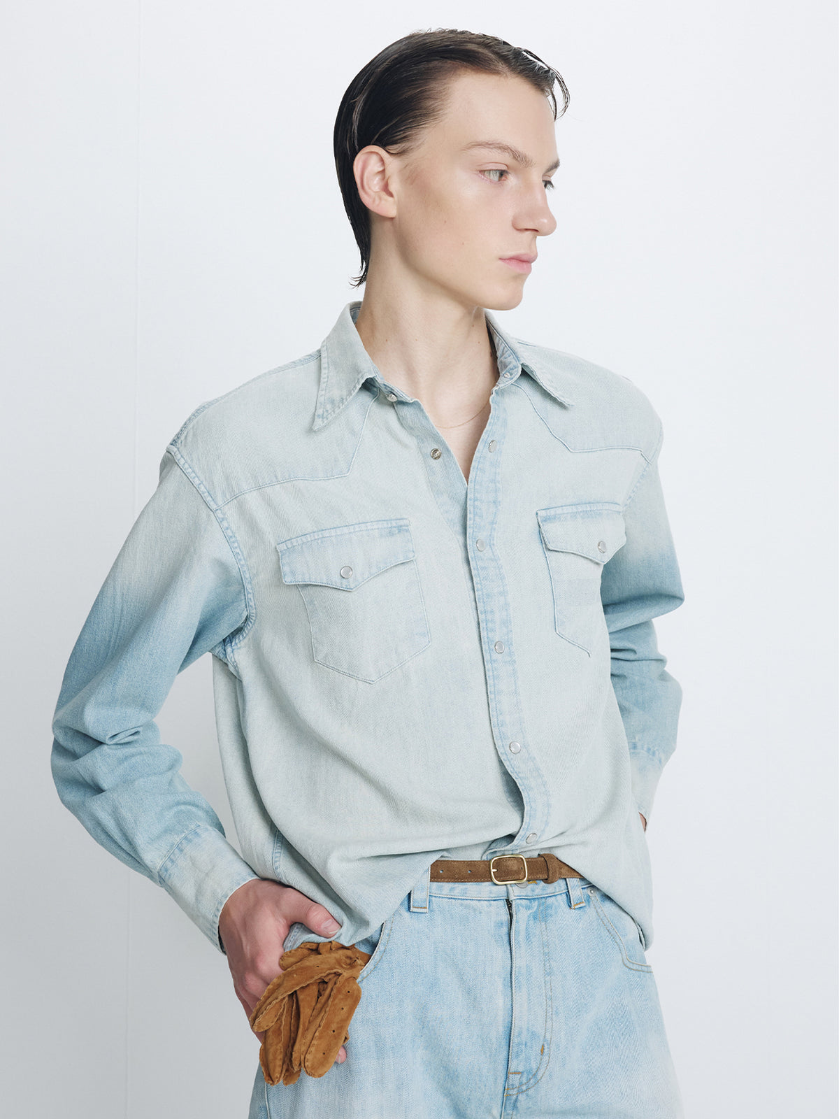 DENIM WESTERN SHIRT_ VINTAGE INDIGO