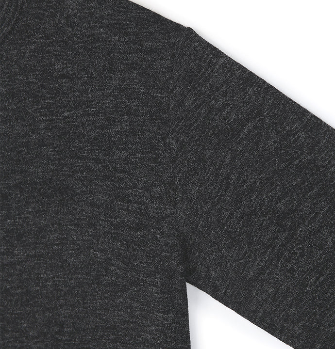 Twist-melange Long Sleeve Knit_ Melange Charcoal