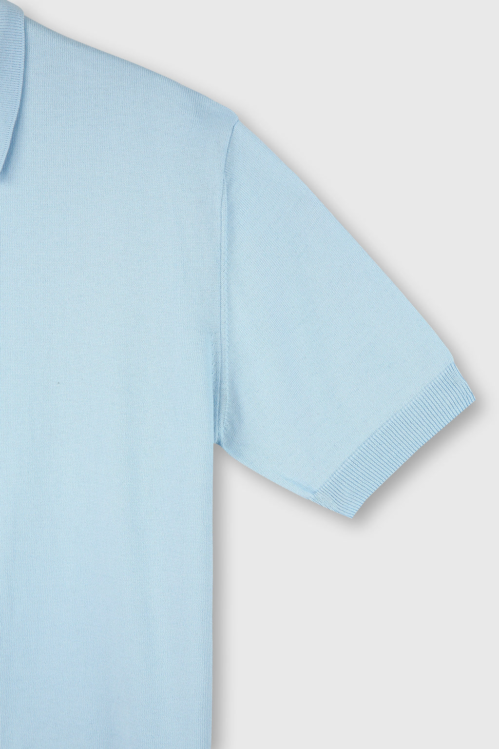 High Gauge Silk Cotton Polo Knit_ Baby Blue