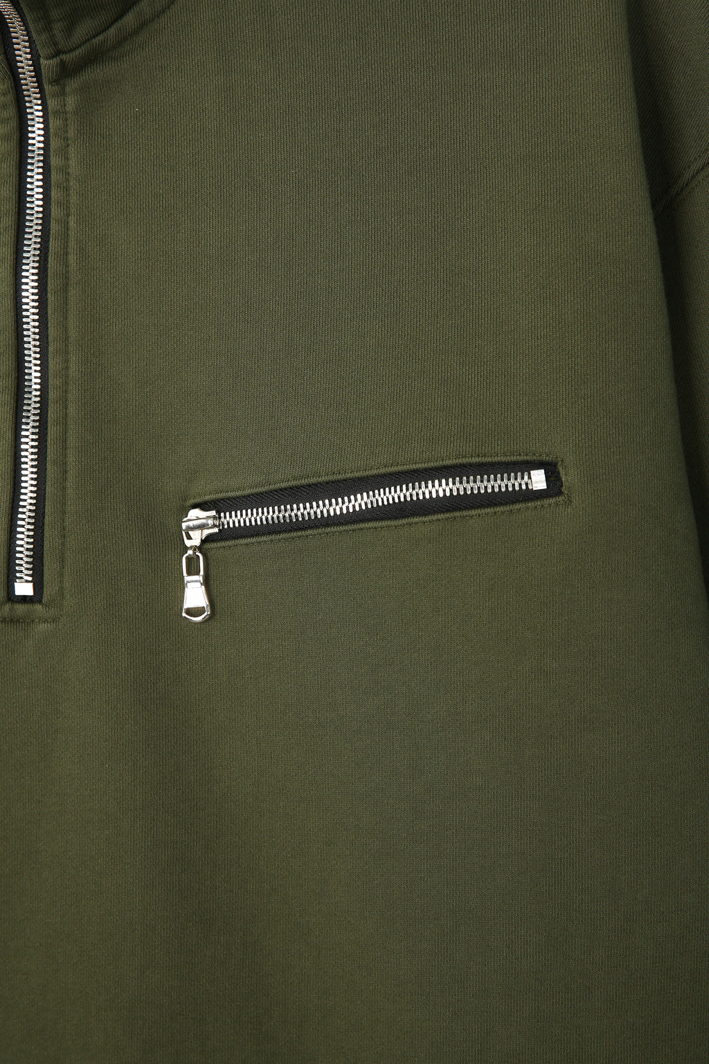 Extra Heavy Sweat Half Zip-up_ Fern Green