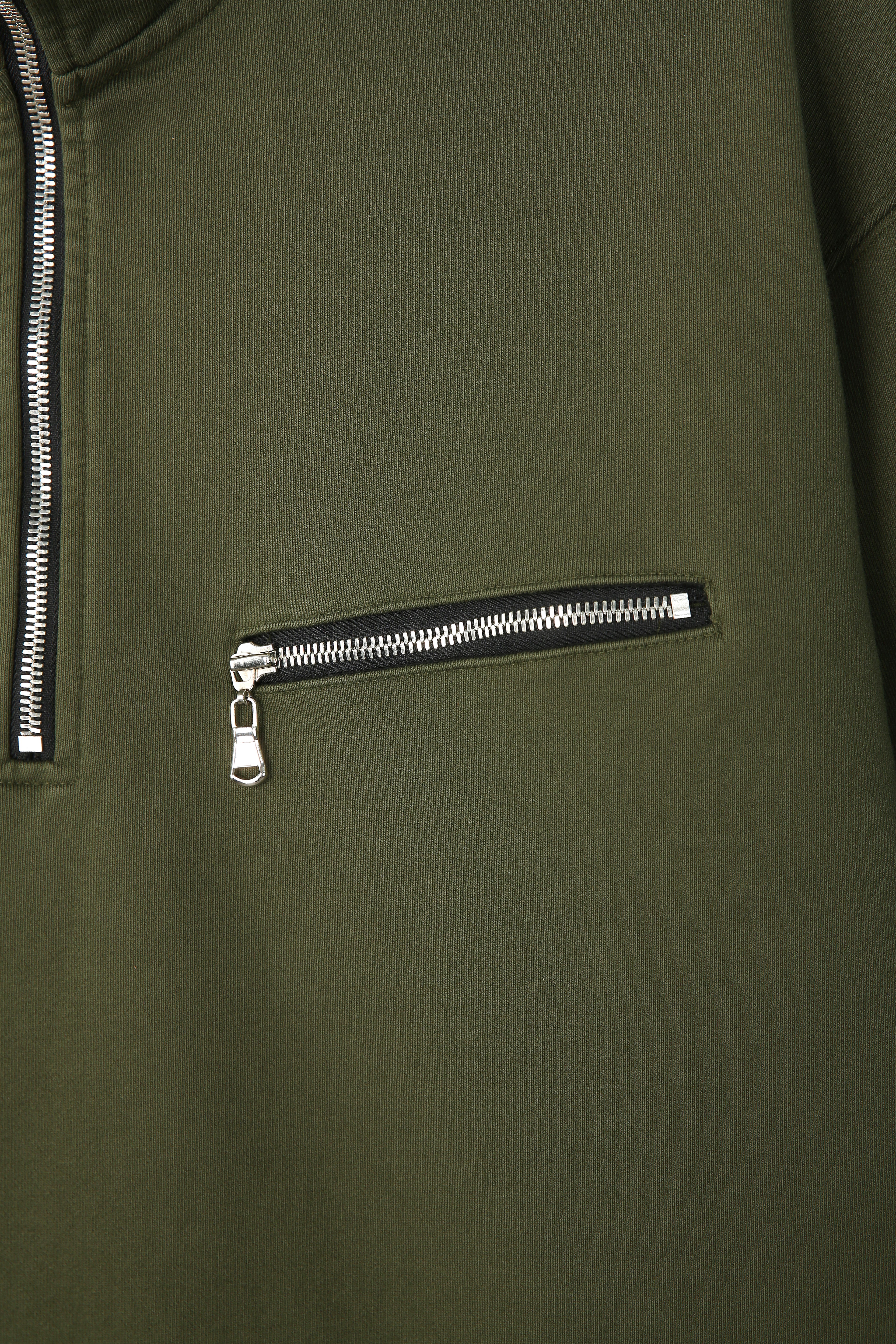 Extra Heavy Sweat Half Zip-up_ Fern Green