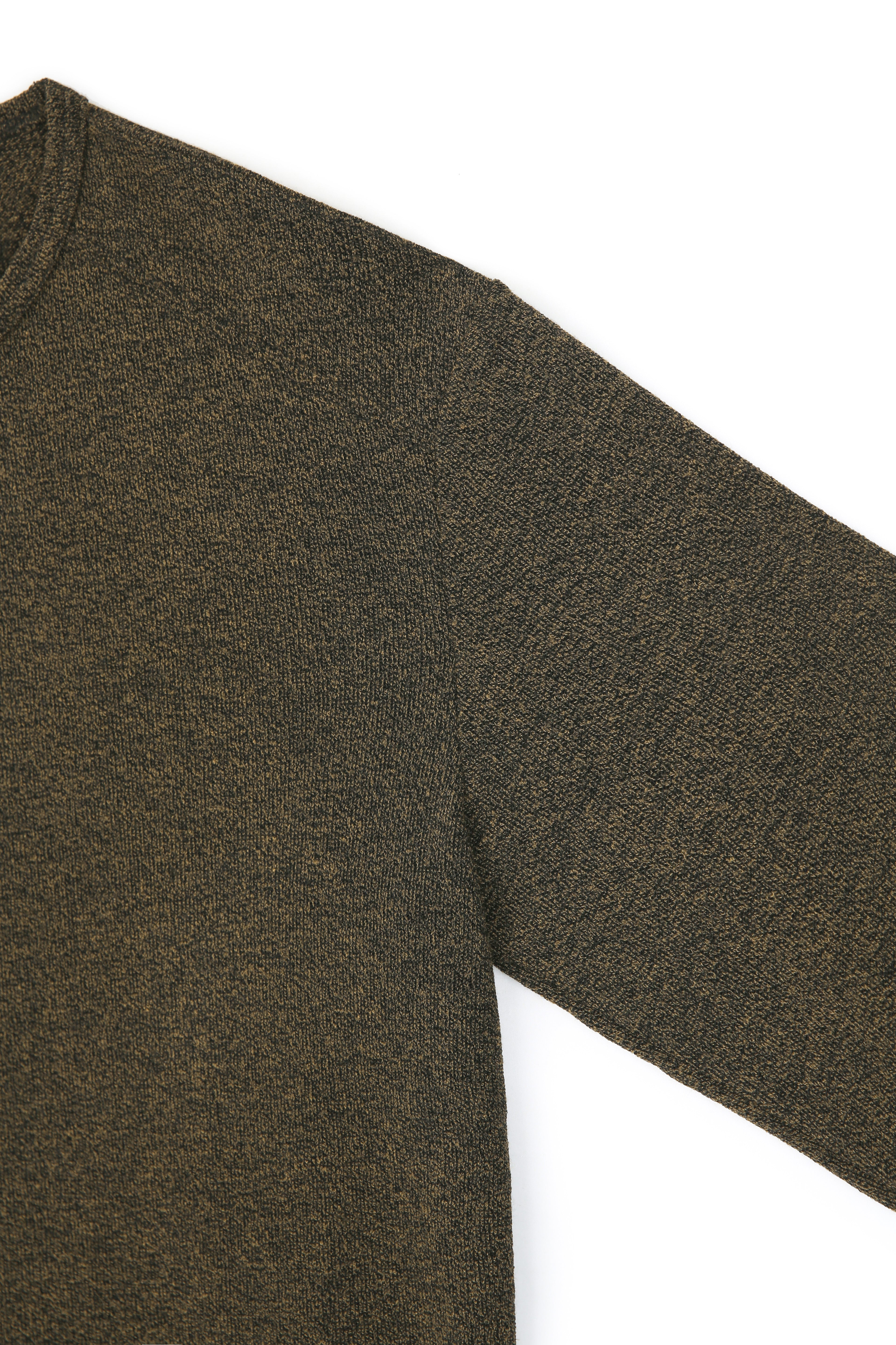 Twist-melange Long Sleeve Knit_ Melange Loden