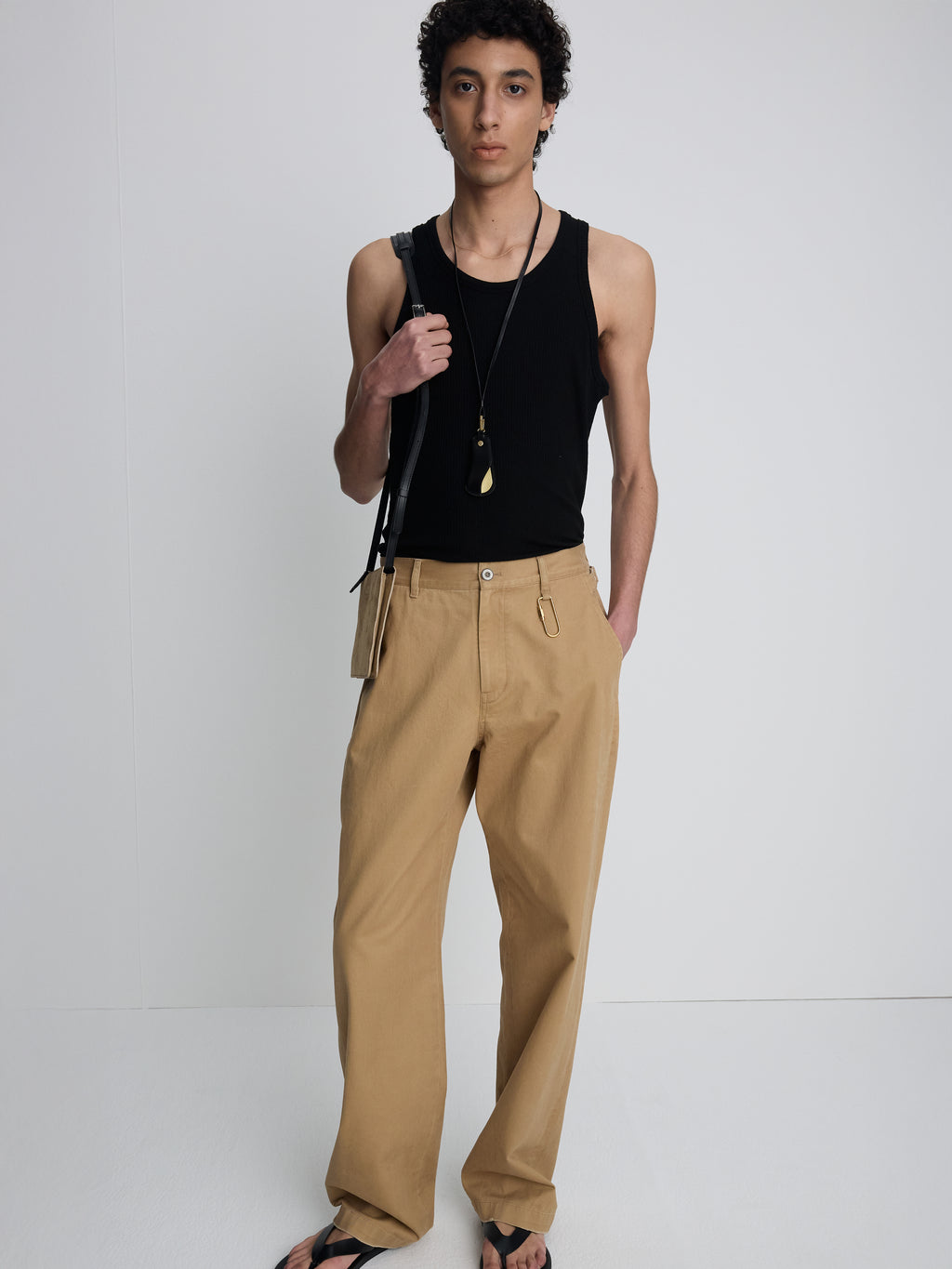 SILK LYOCELL RIB TANK TOP (JAPANESE FABRIC)_ BLACK