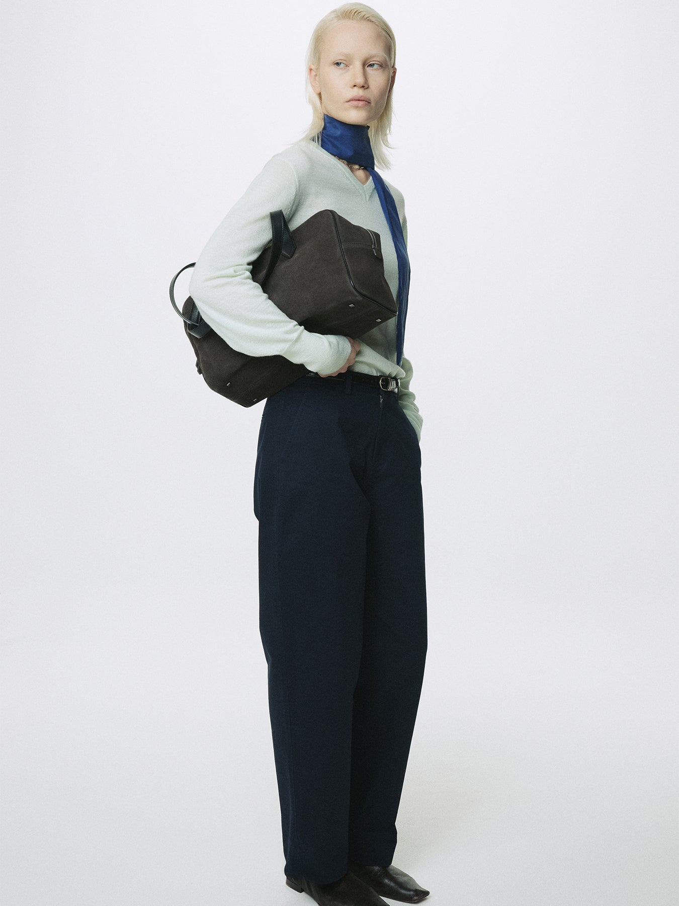(W) AIRY CASHMERE V-NECK_ MINT