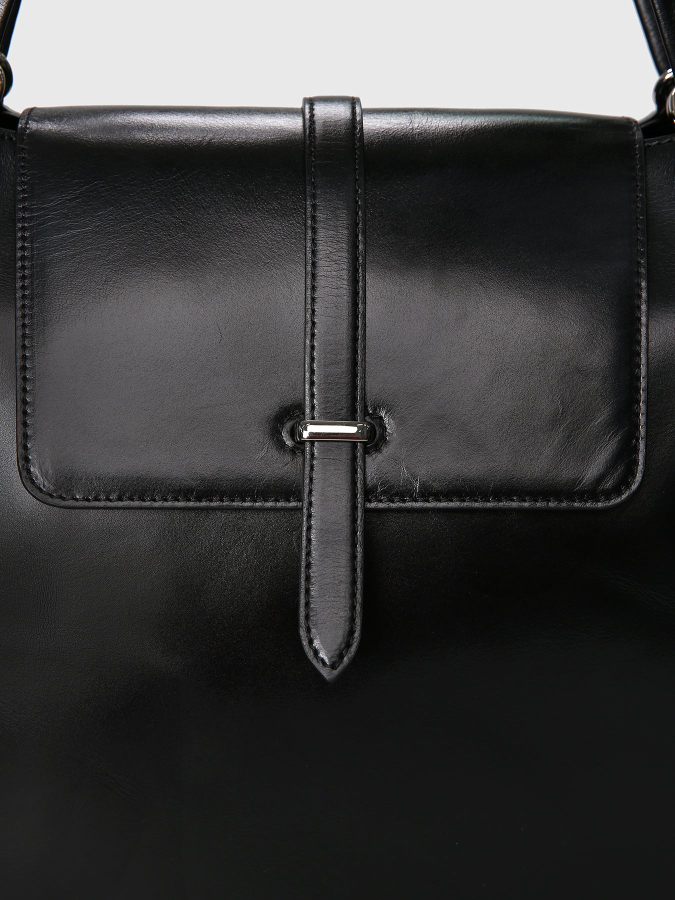 OIL PULL UP LEATHER HOBO BAG_ BLACK