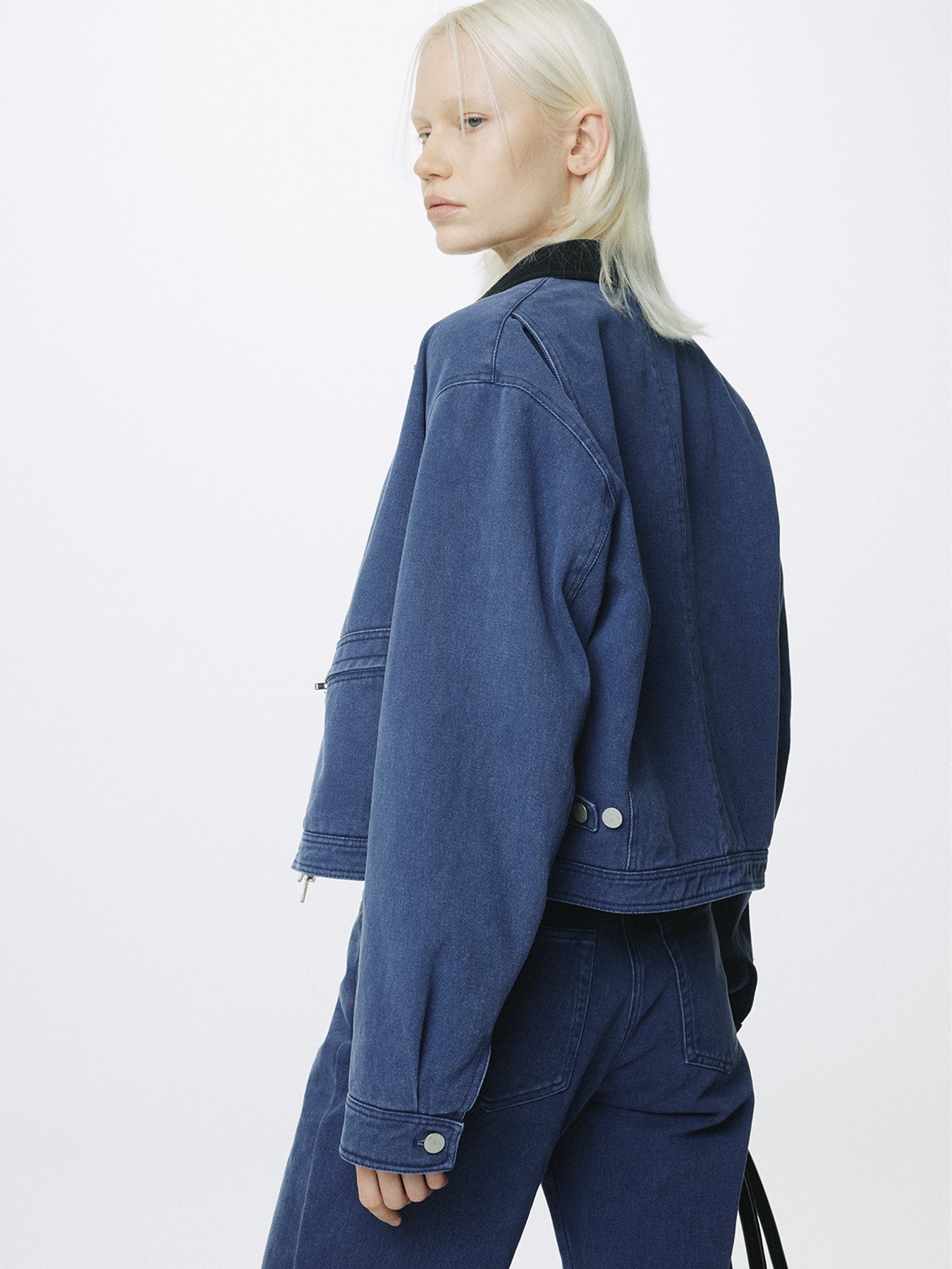 (W) CROPPED WORK JACKET_ WASHED BLUE