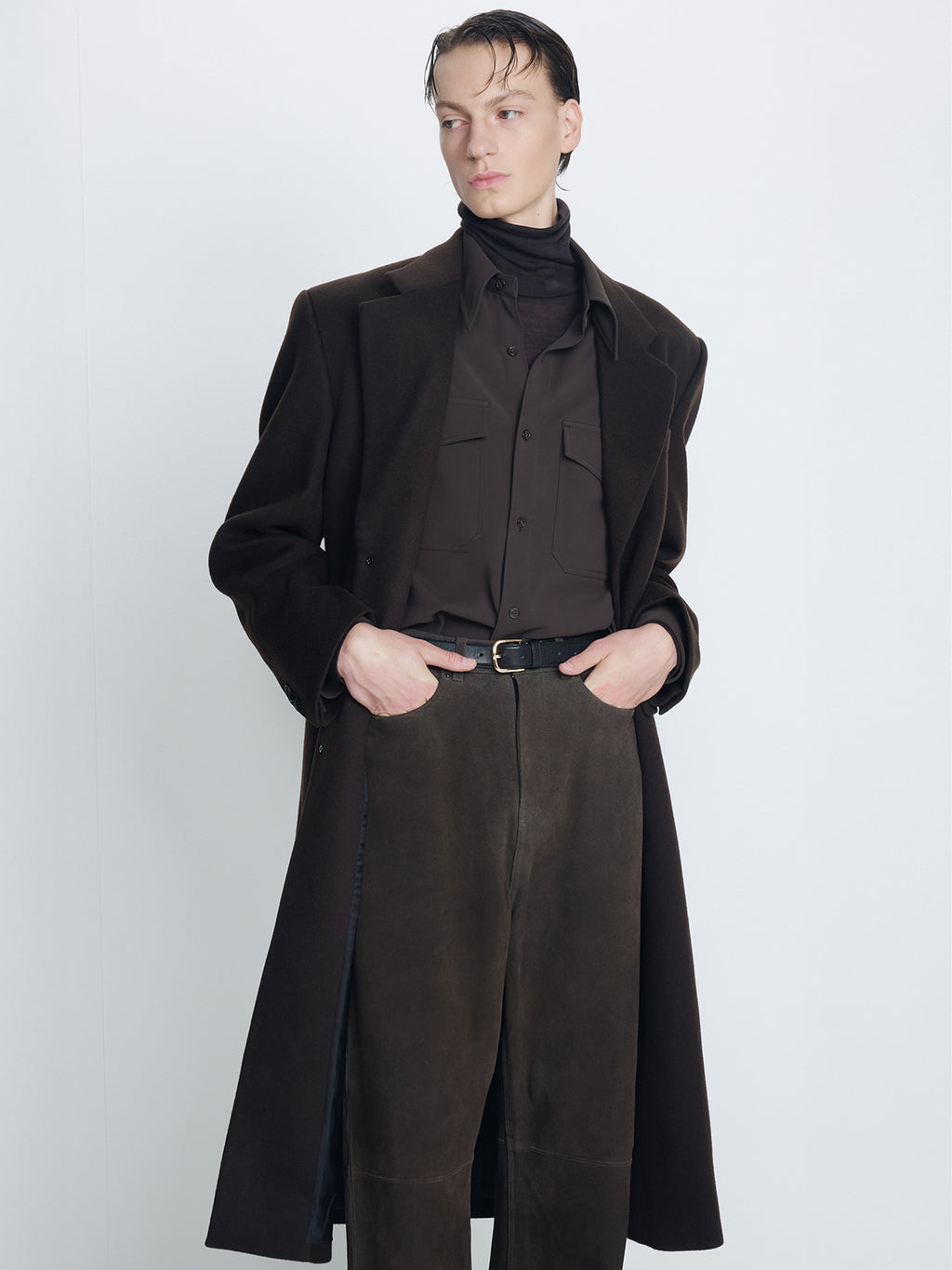 LEATHER CLASSIC BELT_ GOLD/BLACK