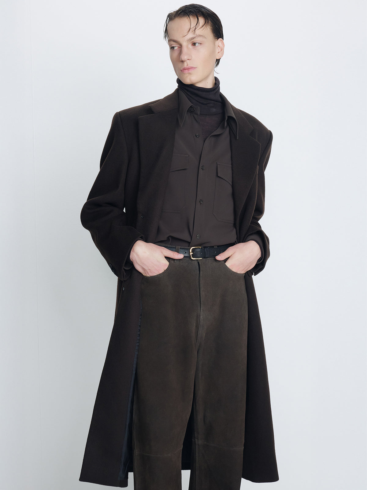 LEATHER CLASSIC BELT_ GOLD/BLACK
