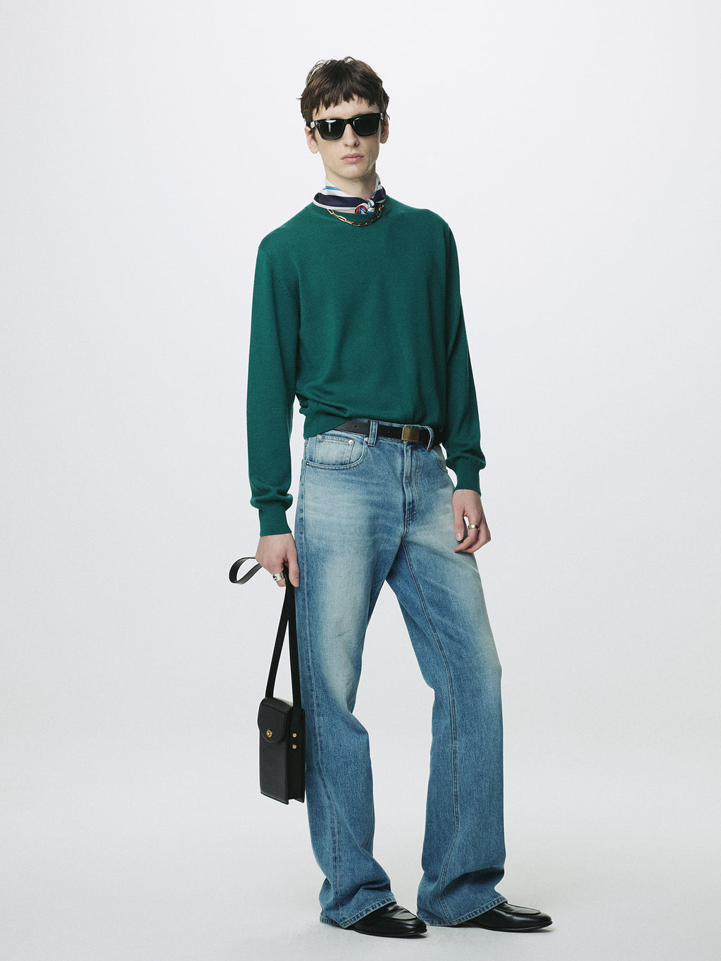 SPRING WOOL CREW NECK KNIT_ SEA GREEN