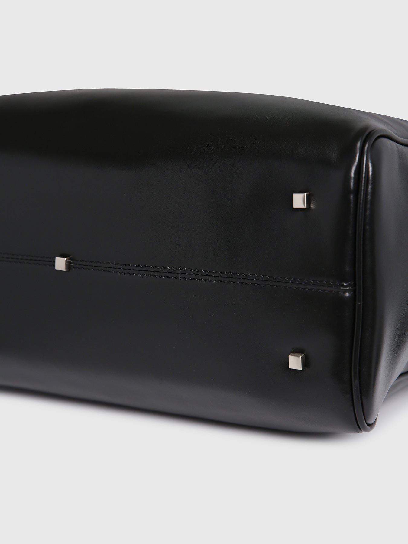 (W) SOFT LEATHER SQUARE VALISE BAG_ BLACK