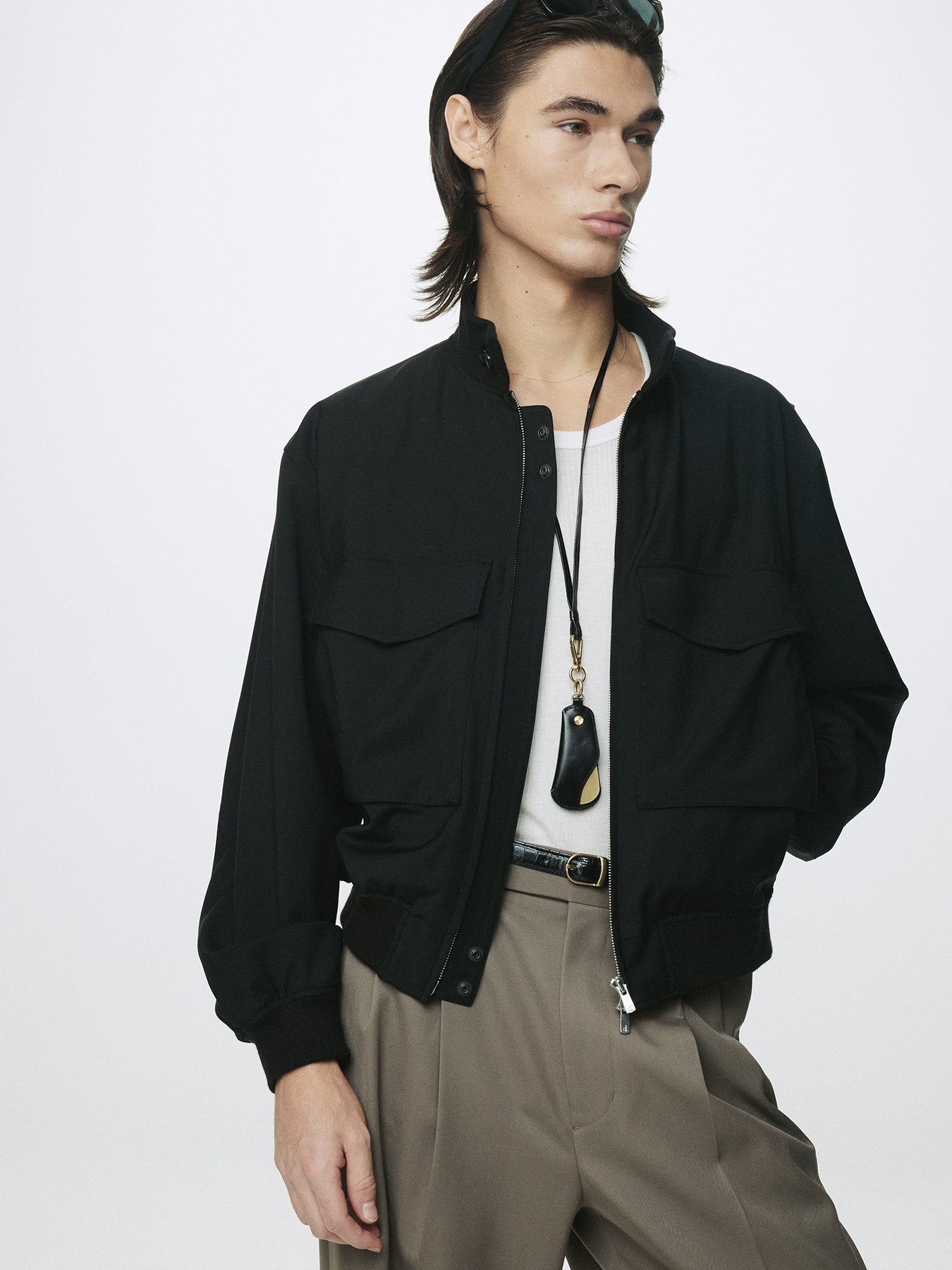 LIGHT WOOL WEB JACKET_ BLACK