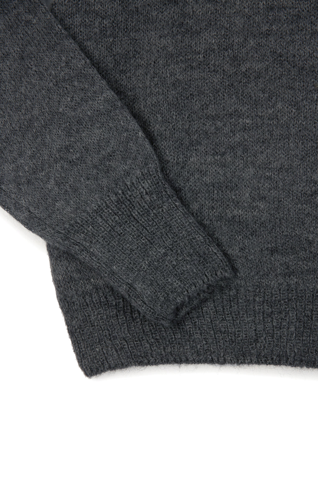 Italian Fabric Brushed Mohair Polo knit_ Charcoal